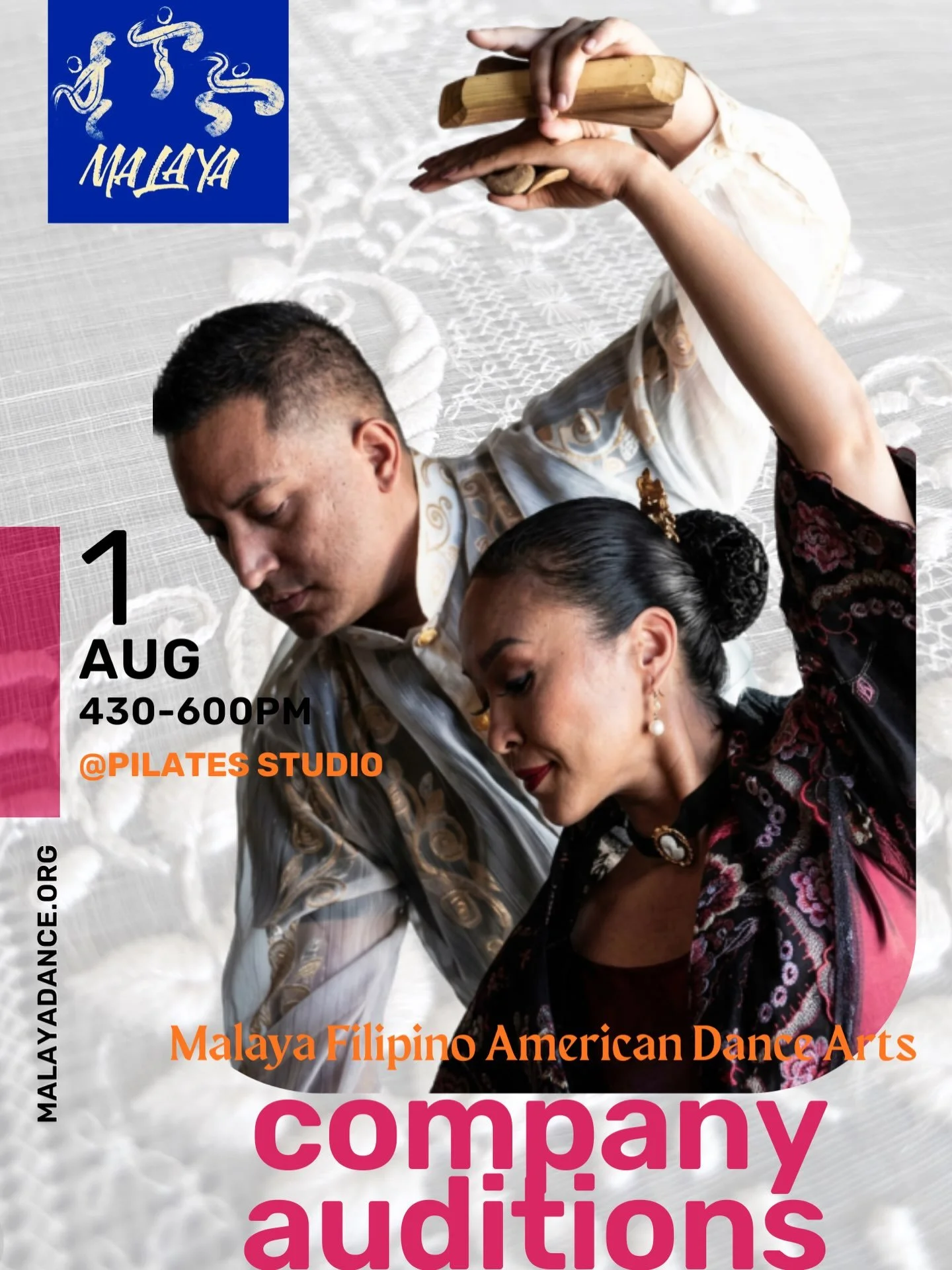 NOW CASTING: AGES 18+ | NO DANCE EXPERIENCE NECESSARY 

Malaya Filipino American Dance Arts is holding auditions for the opportunity to become a paid performer in our professional engagements! 

We invite passionate individuals (18+) who want to shar