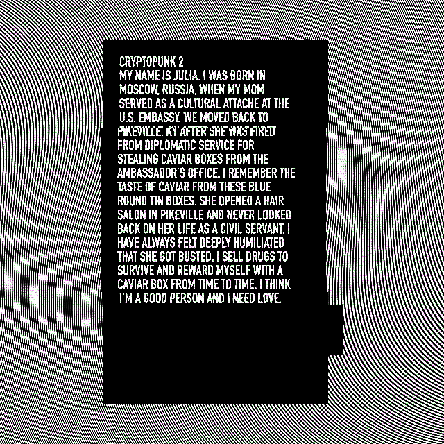 The Inner Life of Cryptopunks, Cryptopunk #2 (Julia)