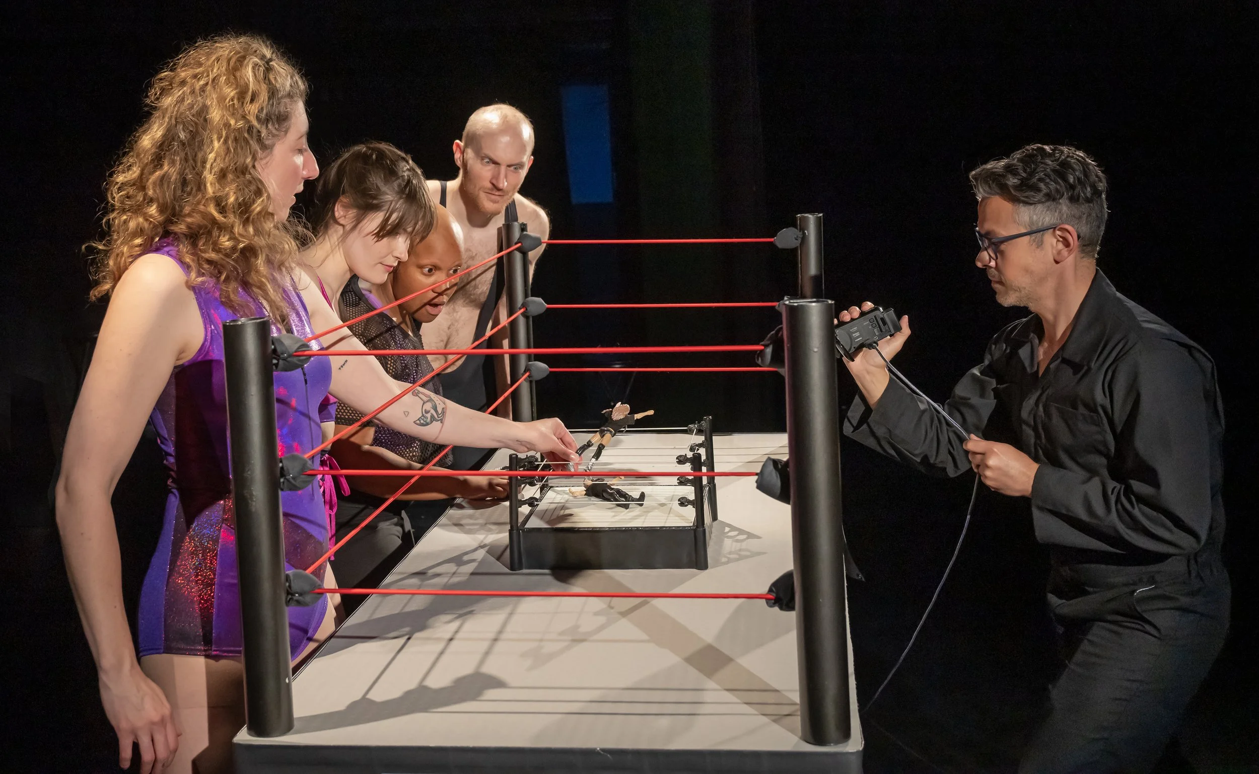  Live-feed action figure commercial, made live during the show.  Photo by Richard Termine 