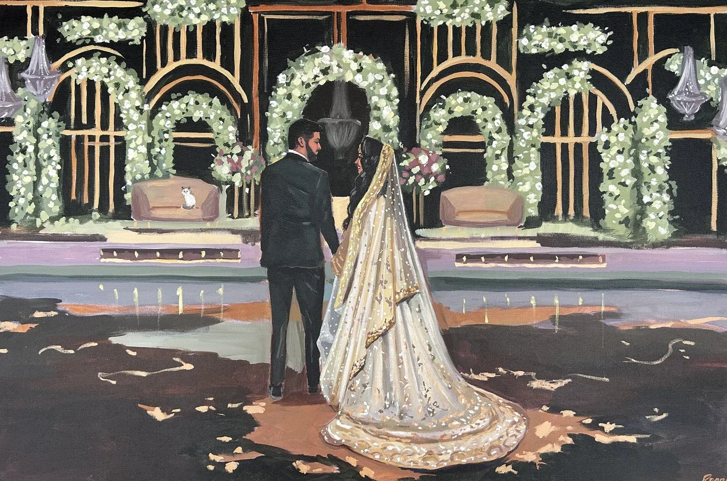 Custom. Creative. Completely yours. A live wedding painting is a sacred gift&mdash;to yourself, to your love, to your future.&quot;