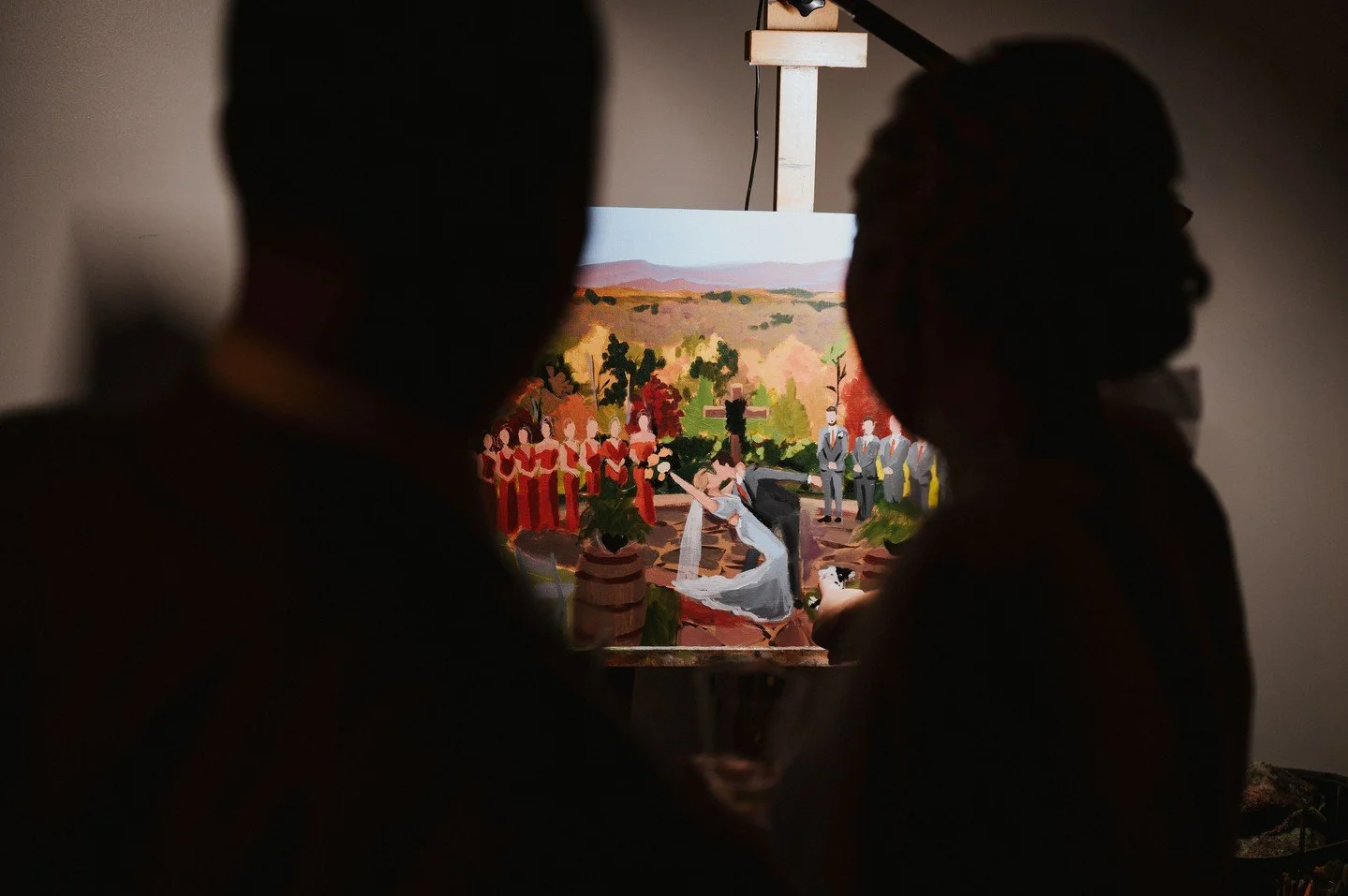 Christina and Josh, and their celebratory dip kiss on canvas! 
Happy soon-to-be 2nd anniversary!