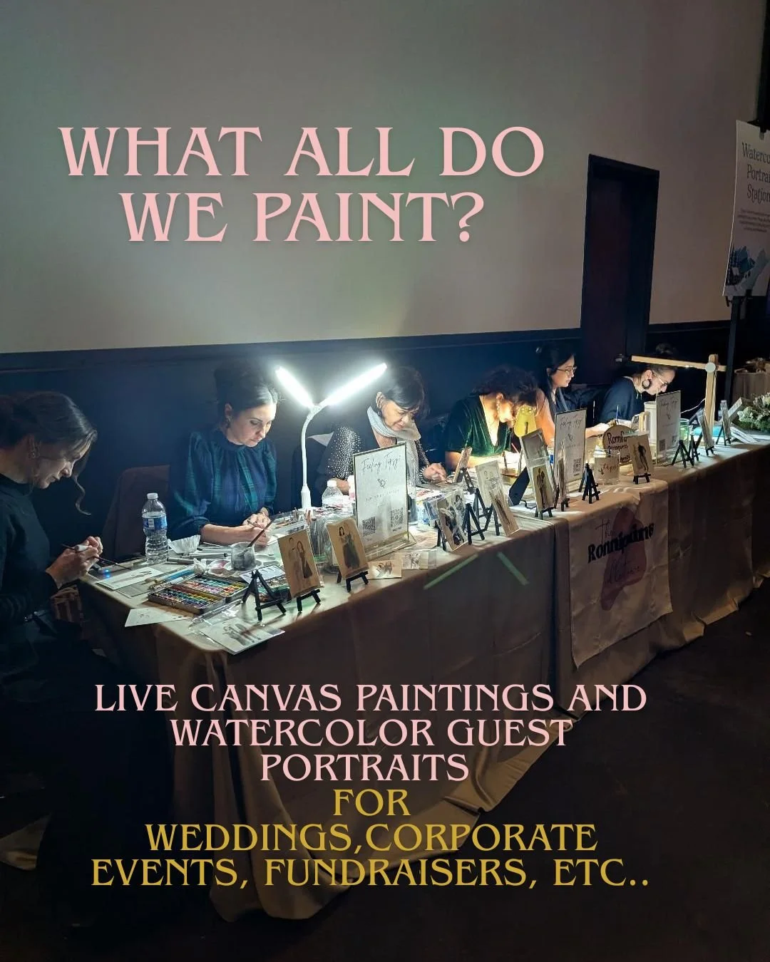 Guess what? 🎨✨ I still get inquiries asking if I offer watercolor guest portraits, and it&rsquo;s clear some missed the memo and don't follow my insta🤭📜 Just to clear things up&mdash;my amazing Ronnipaints Collective Team and I offer watercolor sk