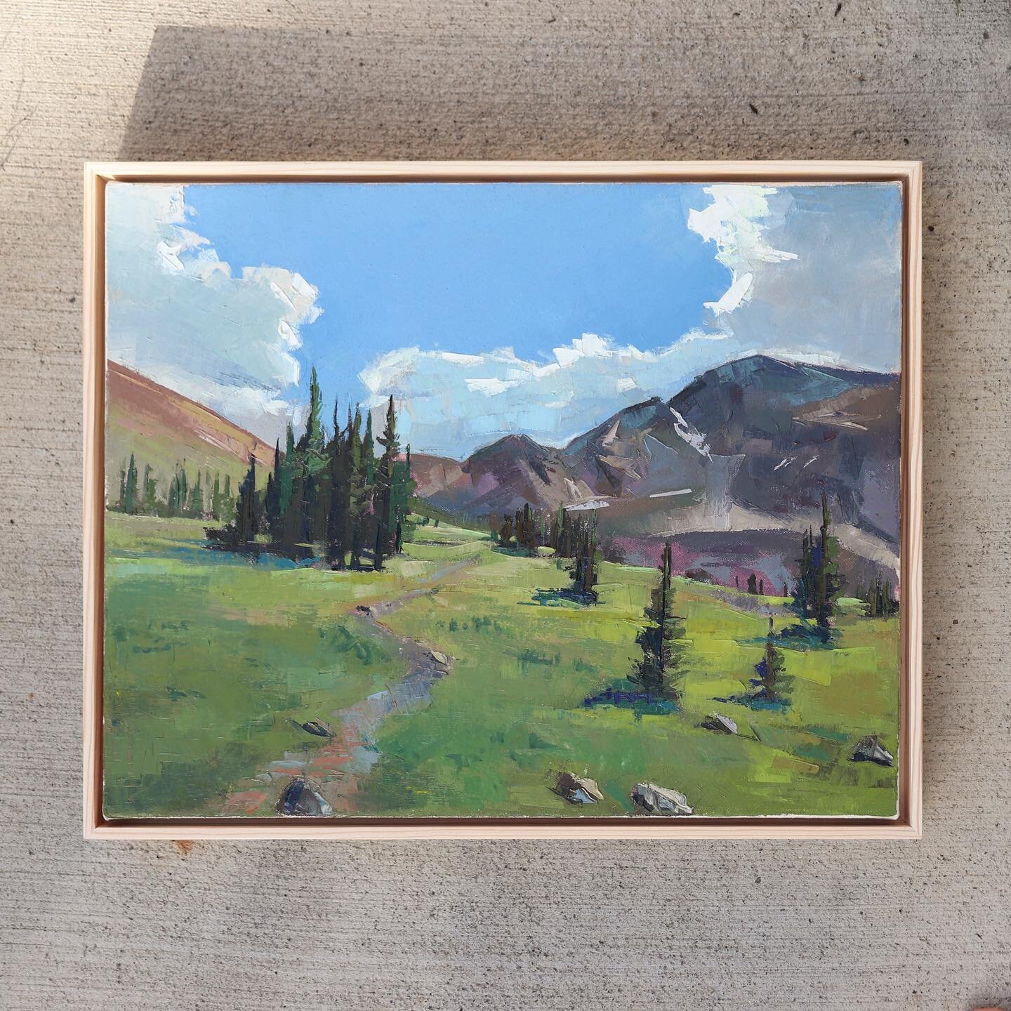 This commission gets me so excited for summer on the trails 🤠

#summer #sky #trail #hiking #art #artiststudio #artistsoninstagram #artwork #artofinstagram #artist #artoftheday #artcollector #artlover #oilpaint #oilpainting #colorado #contemporarypai