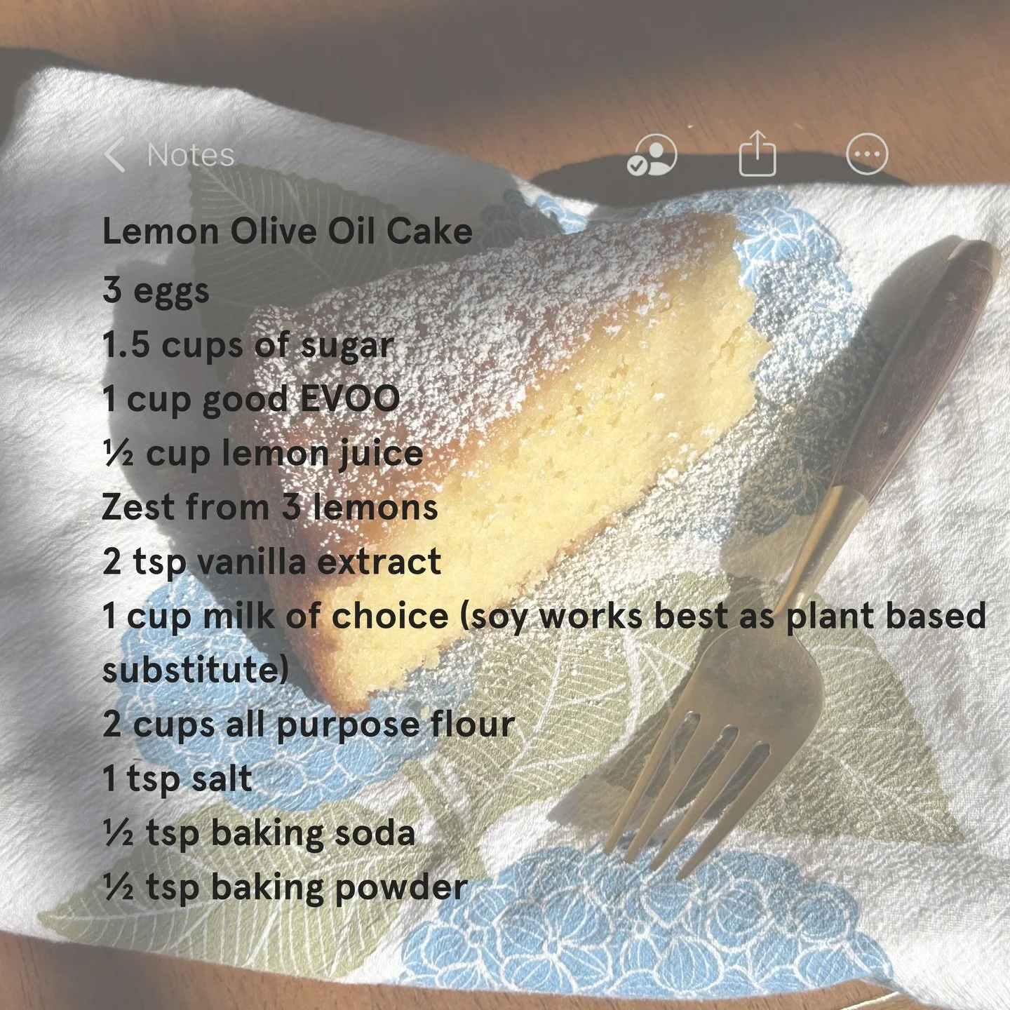 New recipe drop: Lemon Olive Oil Cake with @cassigill 🍋🍰 Can&rsquo;t wait to try!!