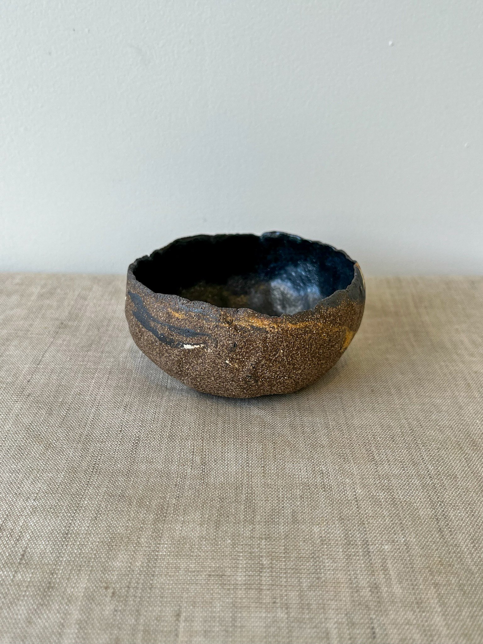 Textured Black Pinch Pot