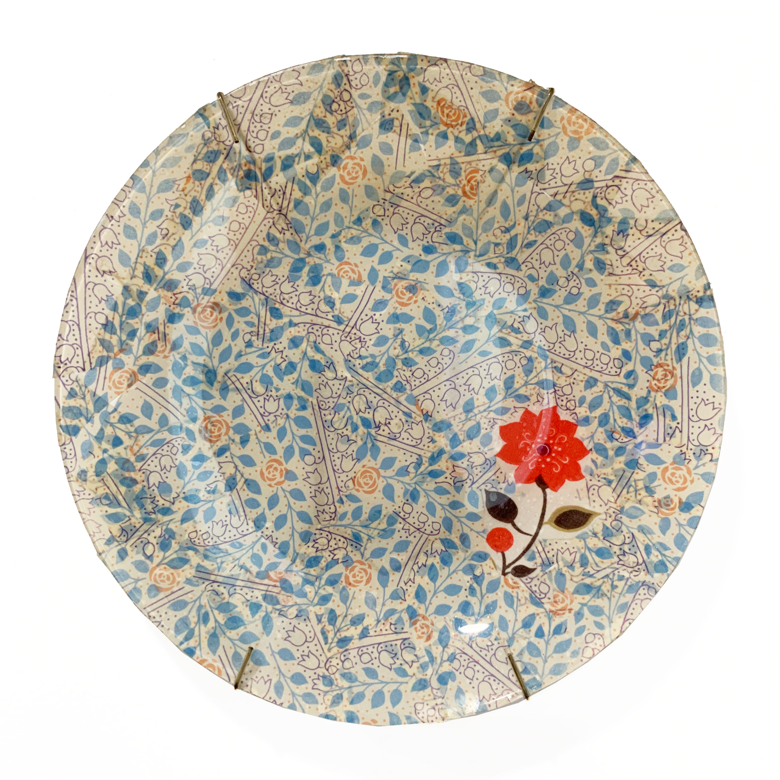 Lonely Flower Decoupage Plate, 2010
