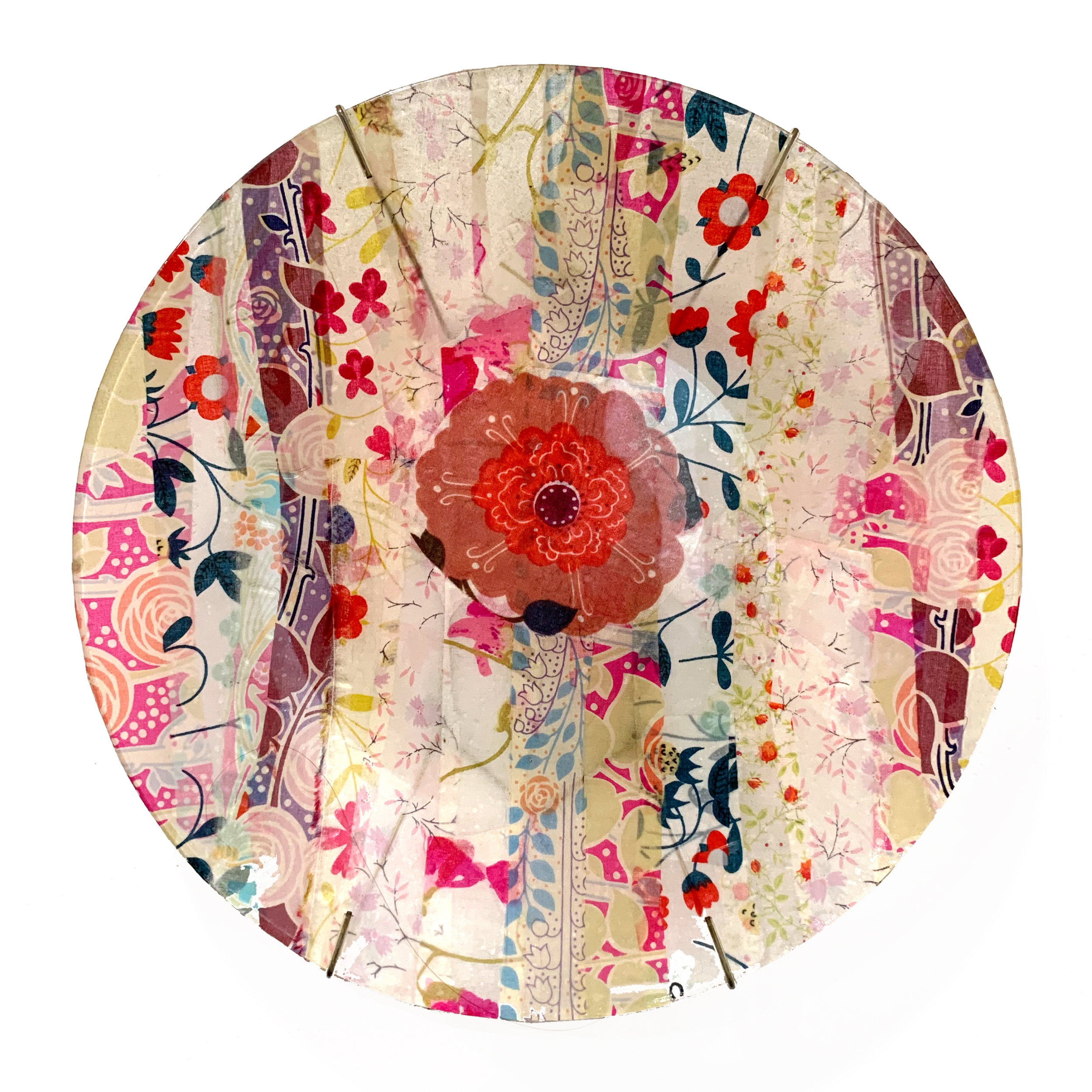 Wallpaper Stripe Garden Decoupage Plate, 2010
