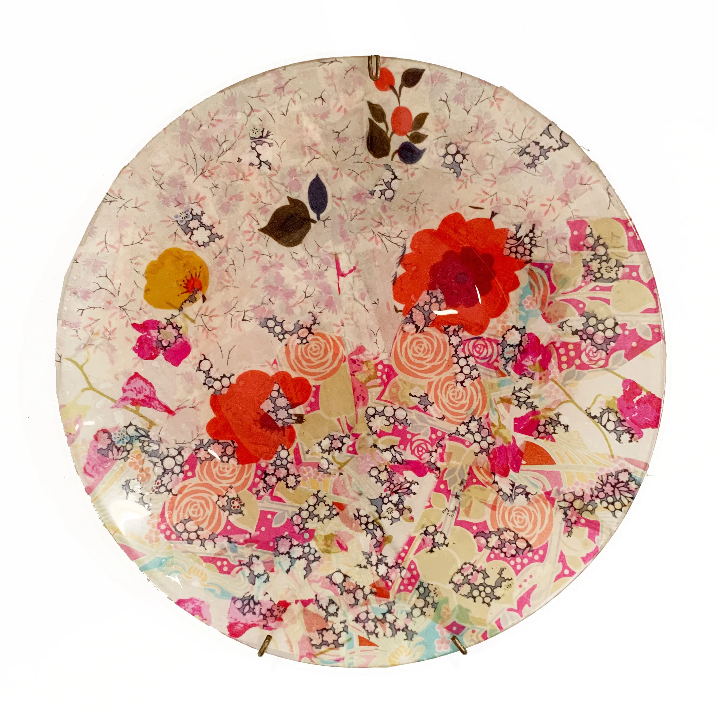 Floral Mountain Decoupage Plate, 2010