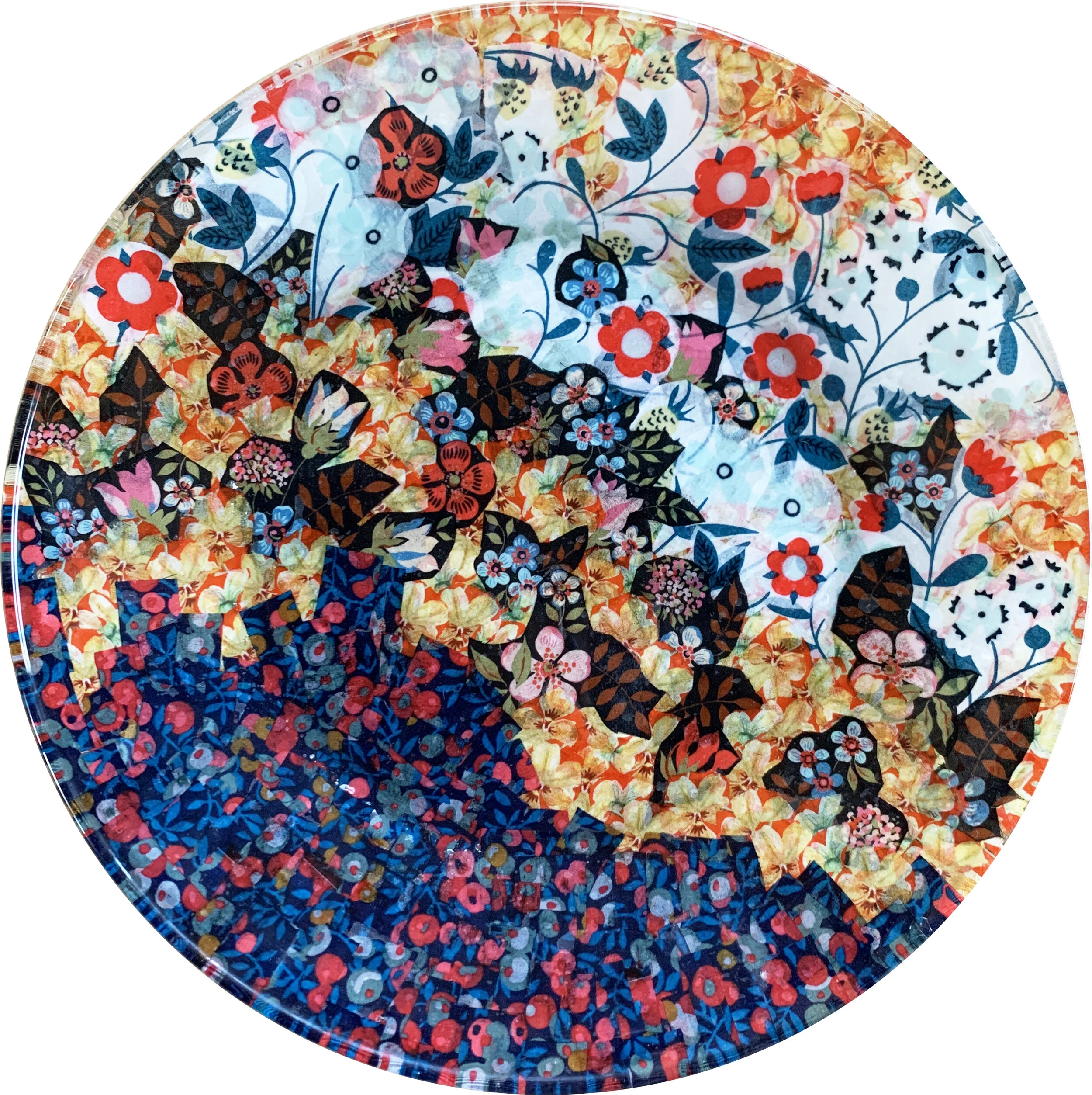 Falling Garden Decoupage Plate, 2021   