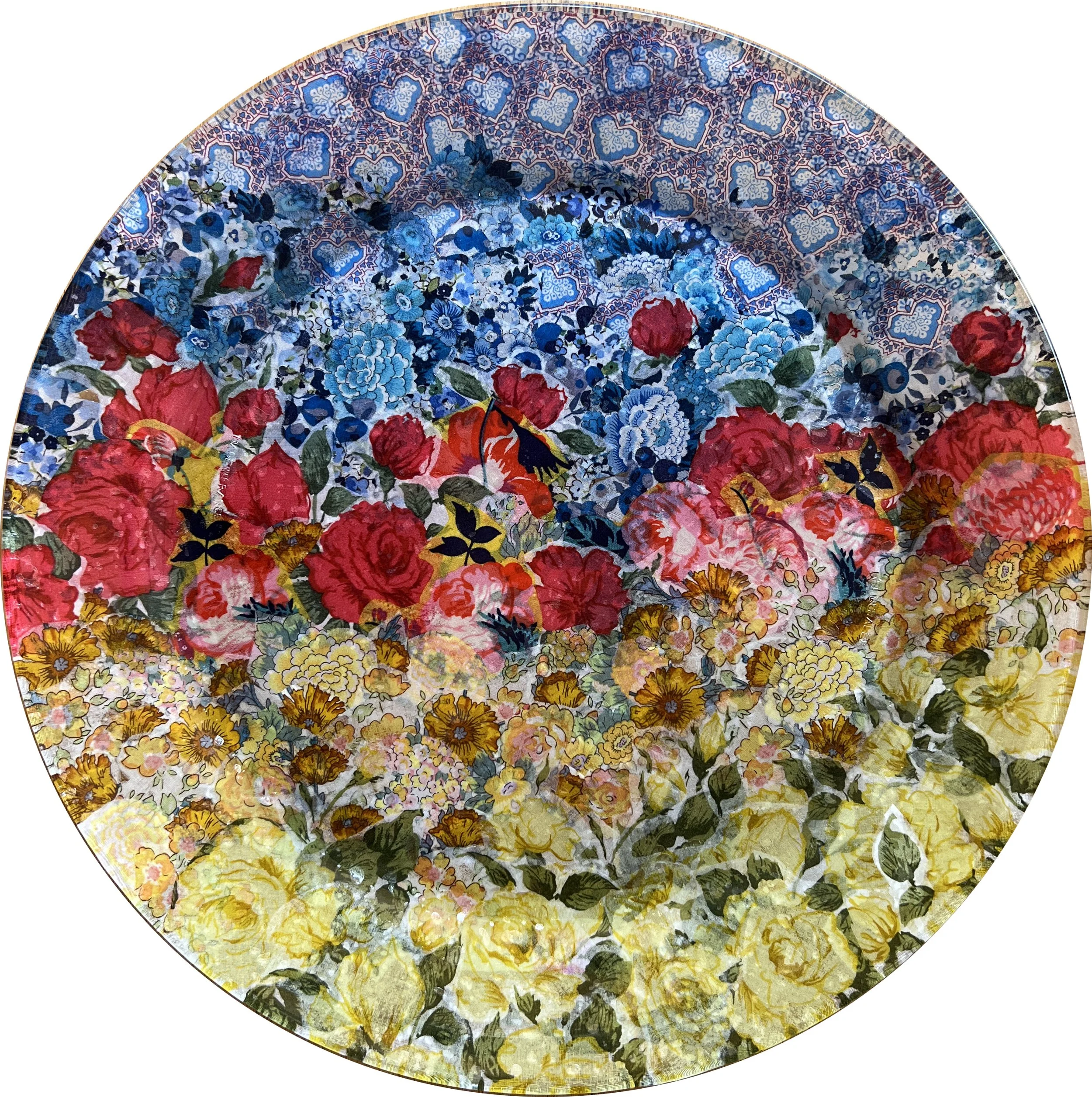 Ukraine Roses Decoupage Plate, 2022
