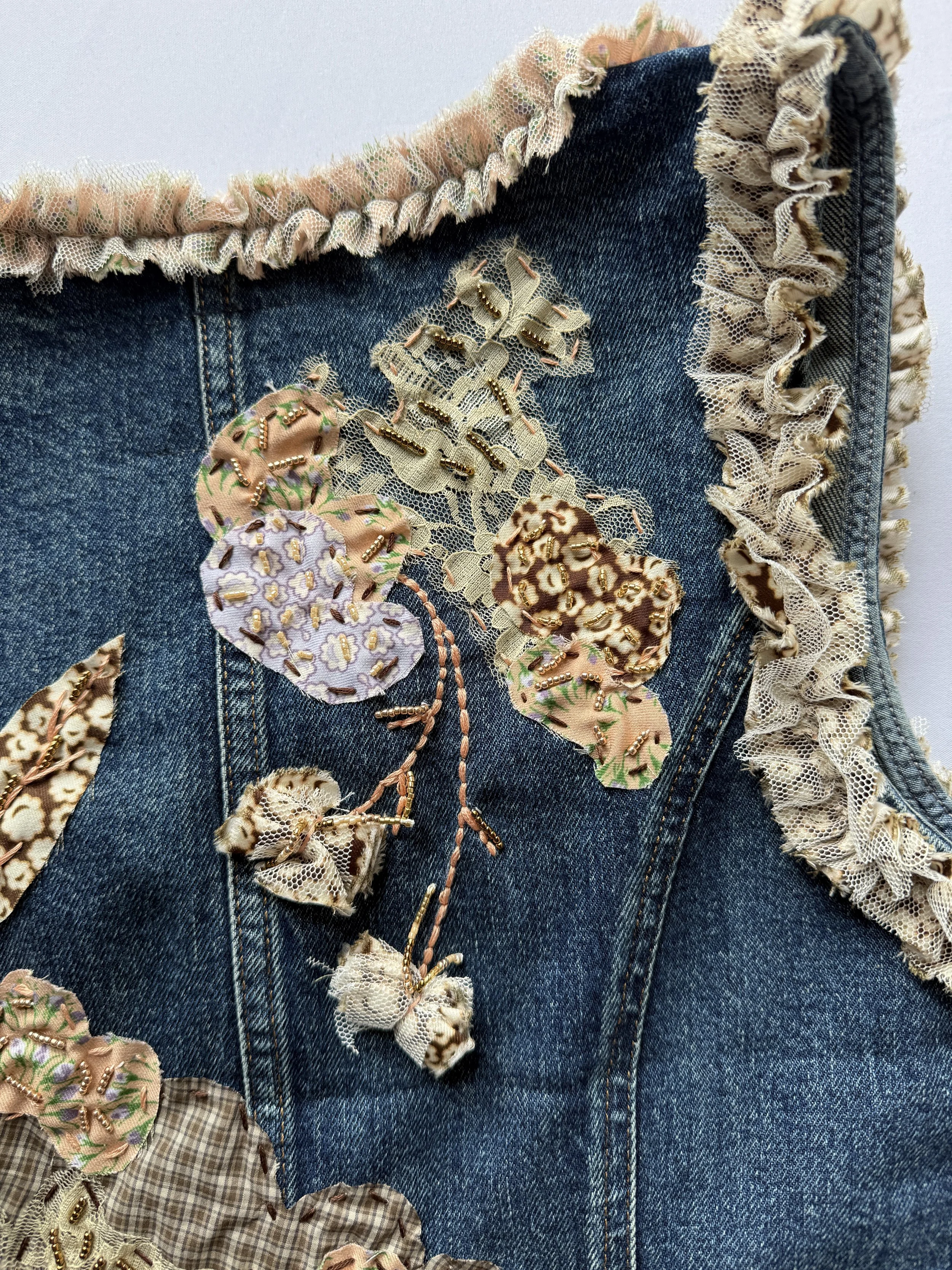 Anna Sui Resort 2027 Embellished Denim Corset Top