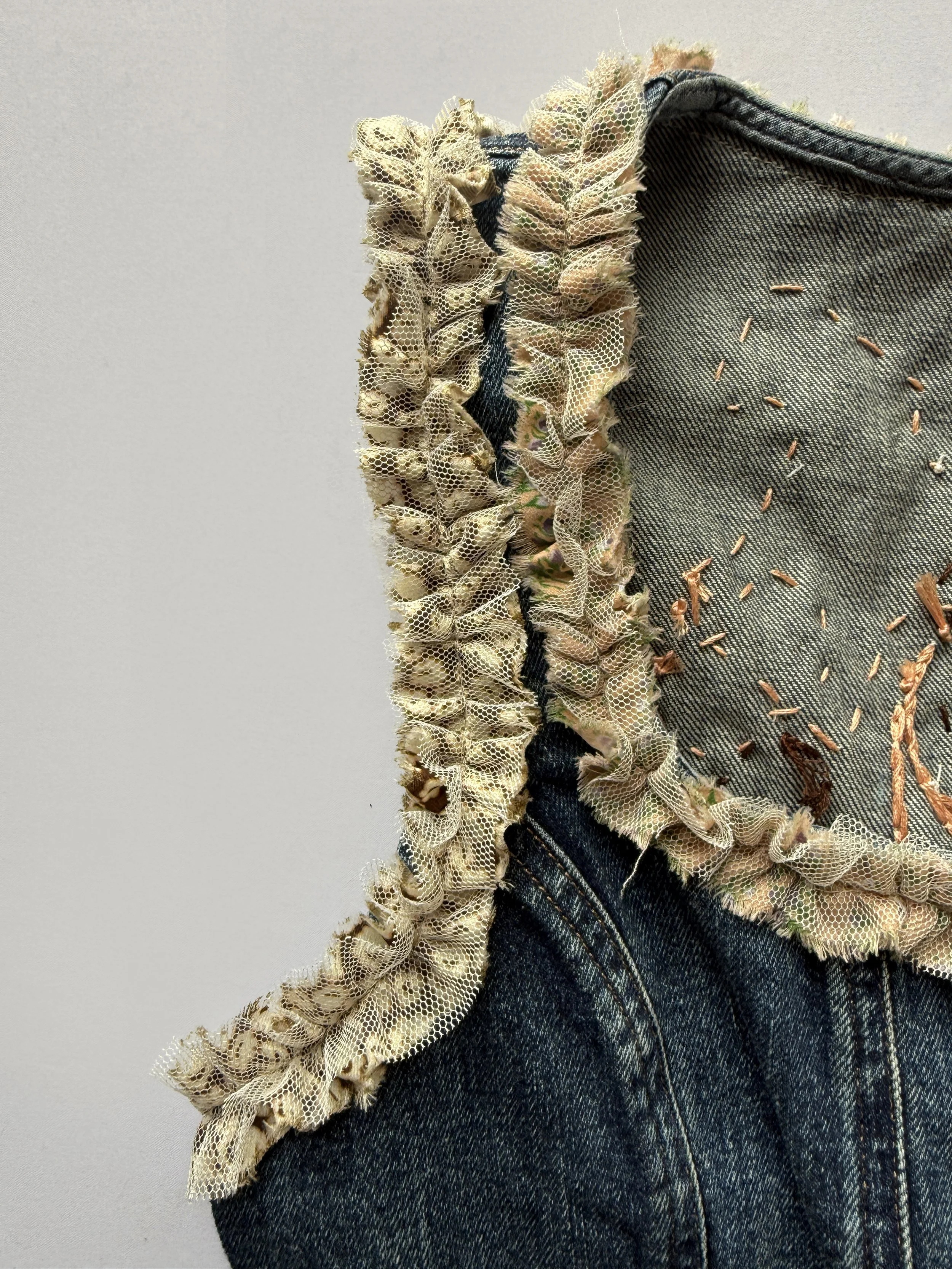 Anna Sui Resort 2027 Embellished Denim Corset Top