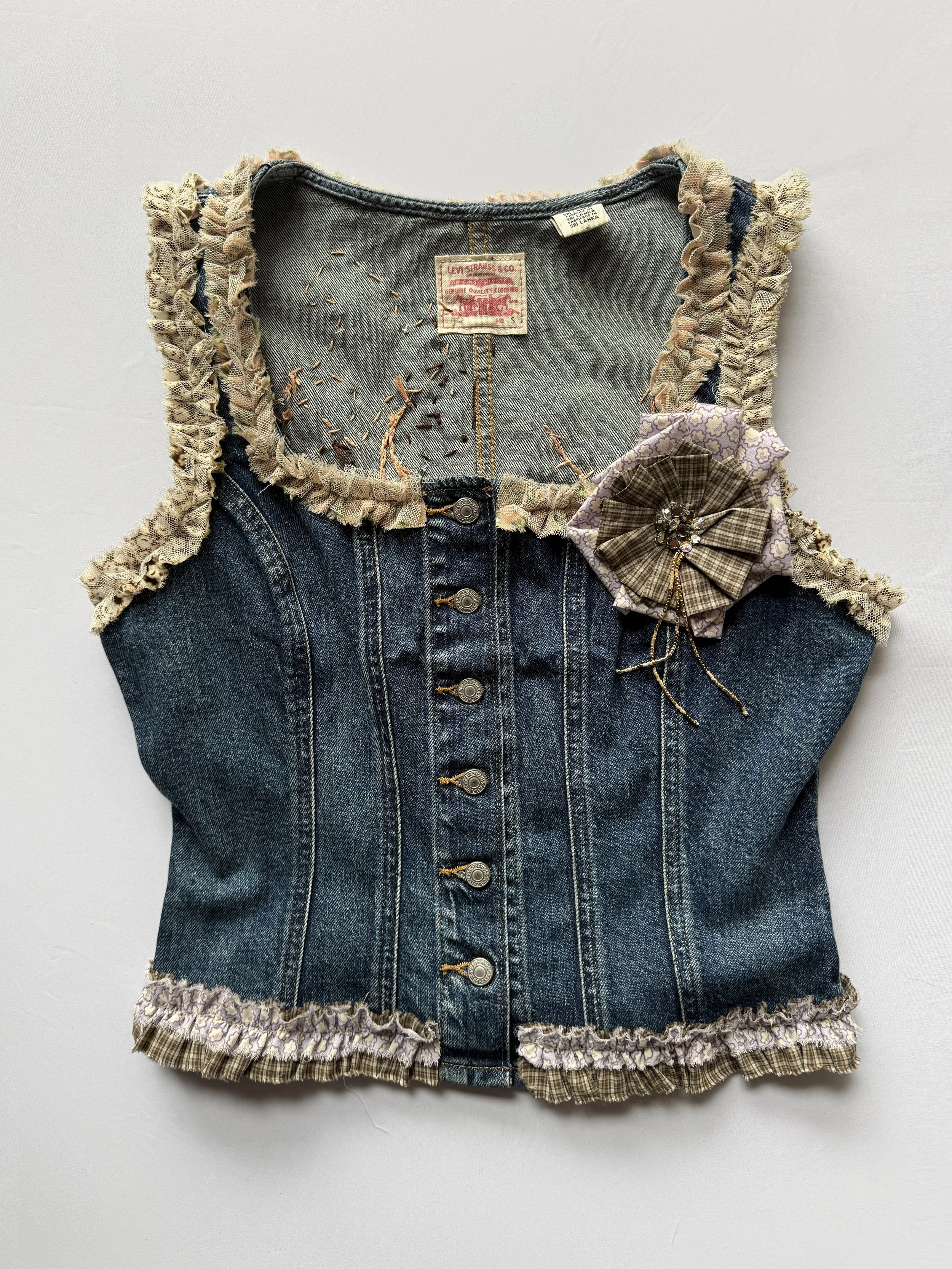 Anna Sui Resort 2027 Embellished Denim Corset Top