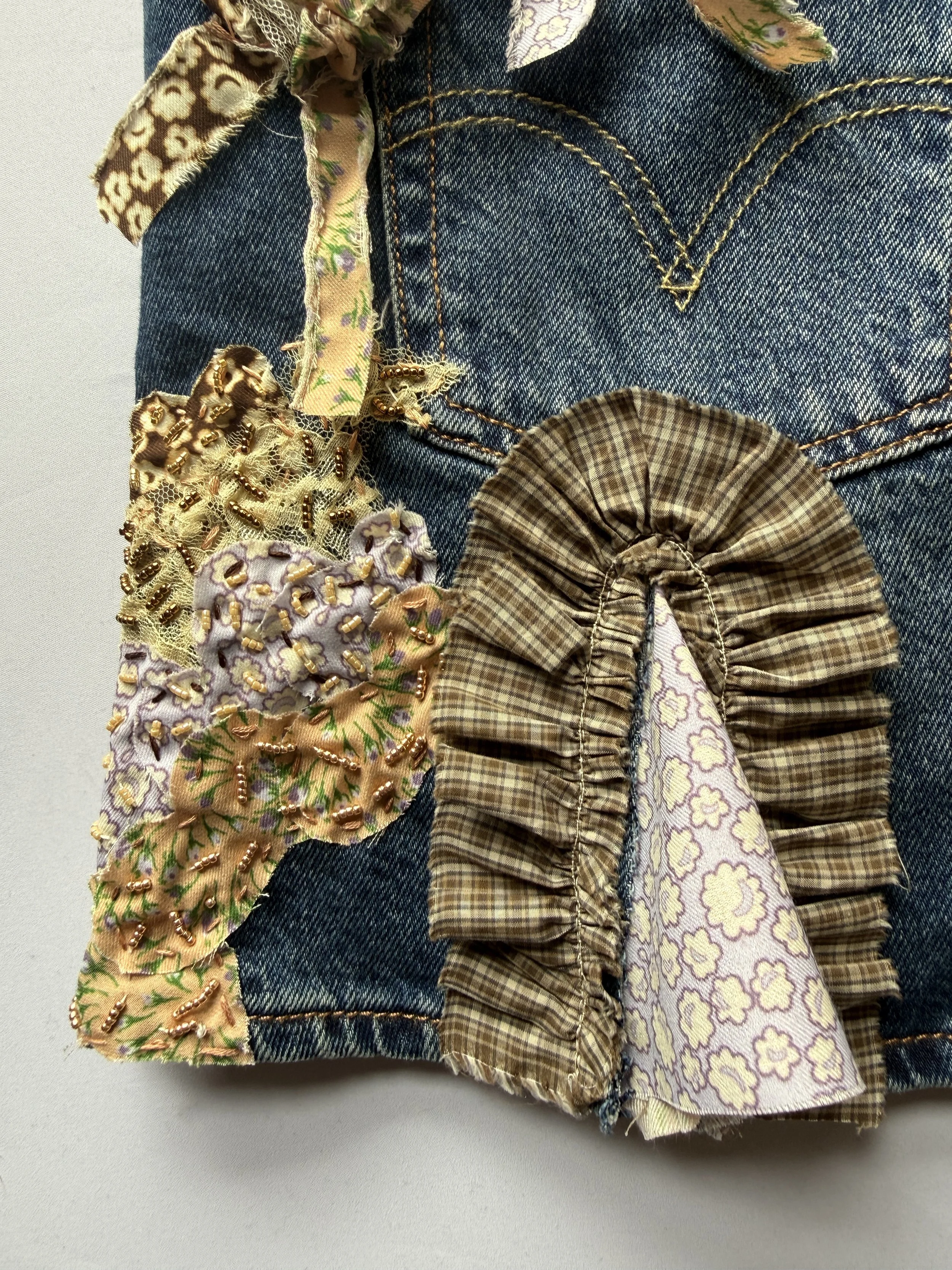 Anna Sui Resort 2027 Embellished Denim Skirt
