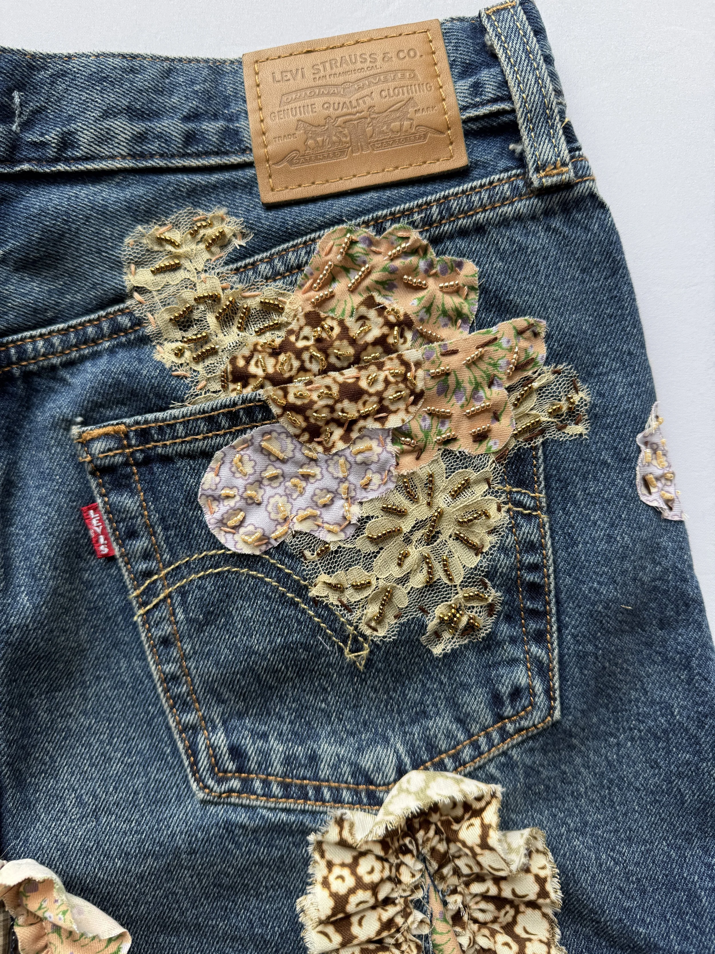 Anna Sui Resort 2027 Embellished Denim Skirt