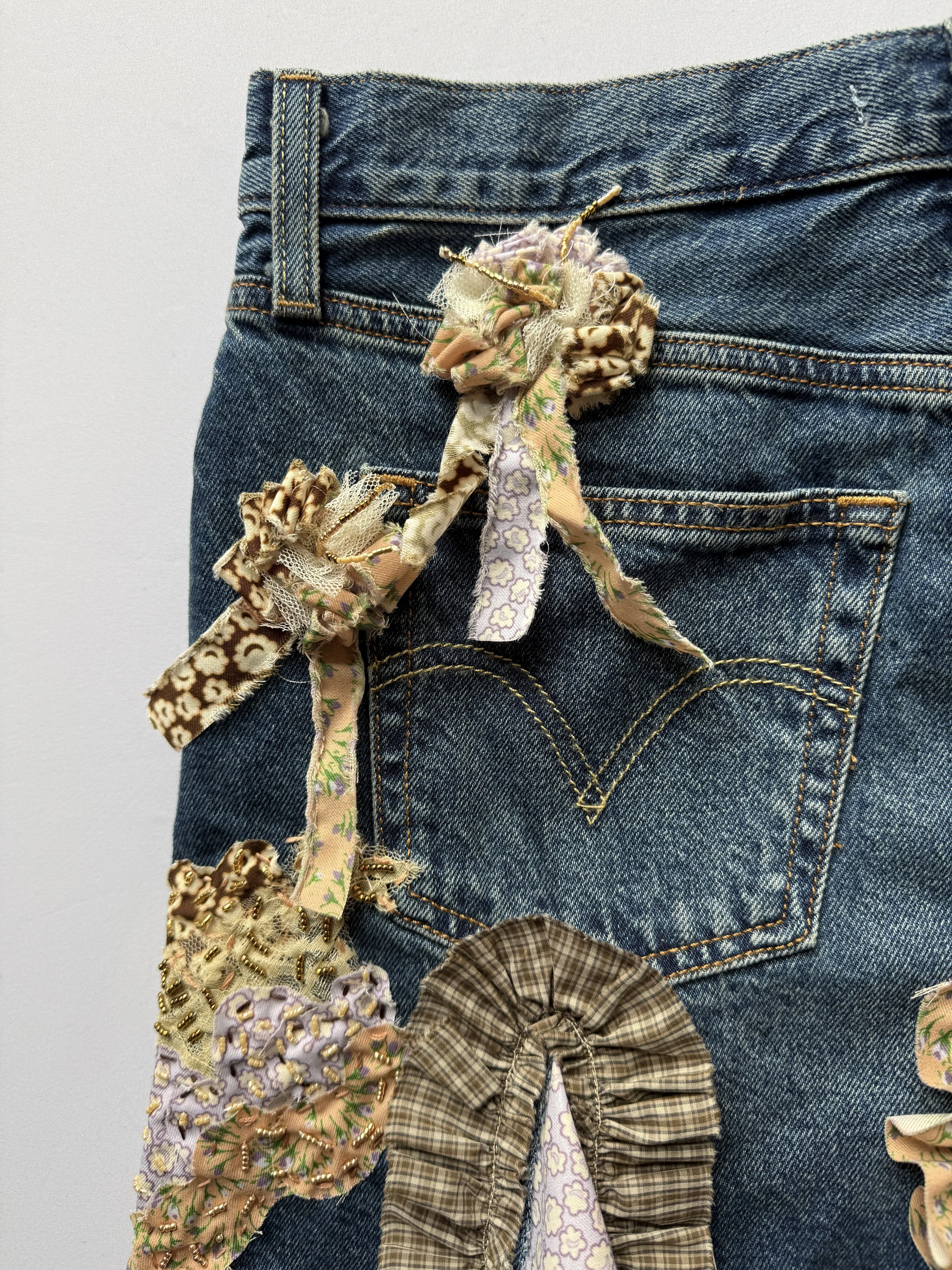 Anna Sui Resort 2027 Embellished Denim Skirt