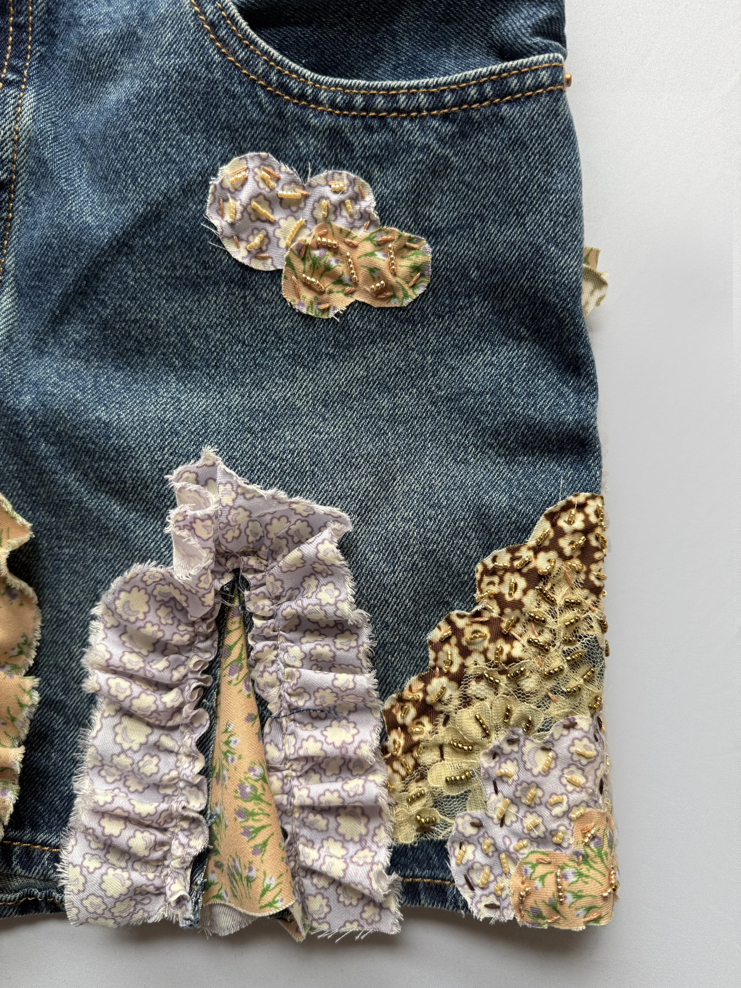 Anna Sui Resort 2027 Embellished Denim Skirt