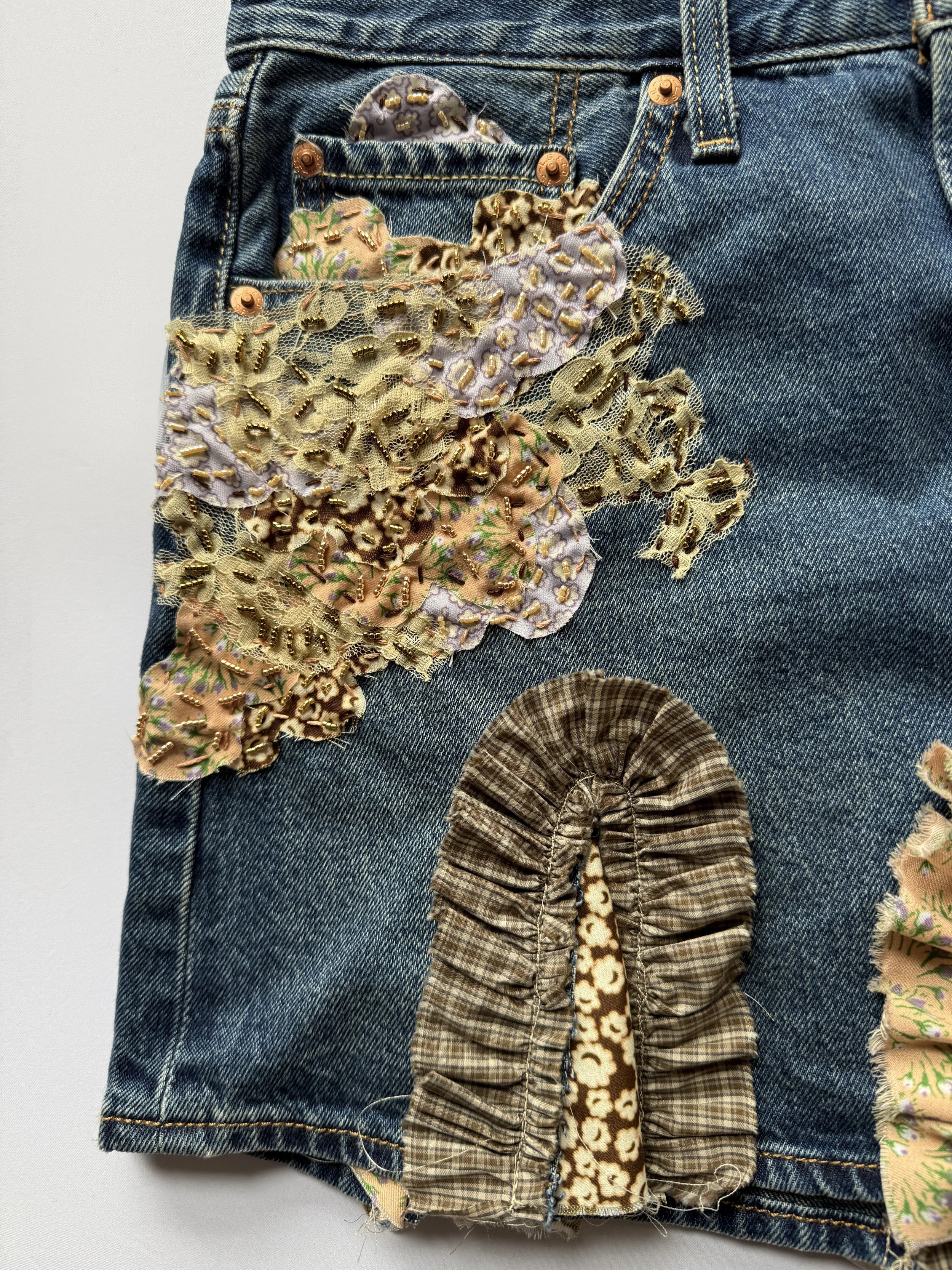 Anna Sui Resort 2027 Embellished Denim Skirt