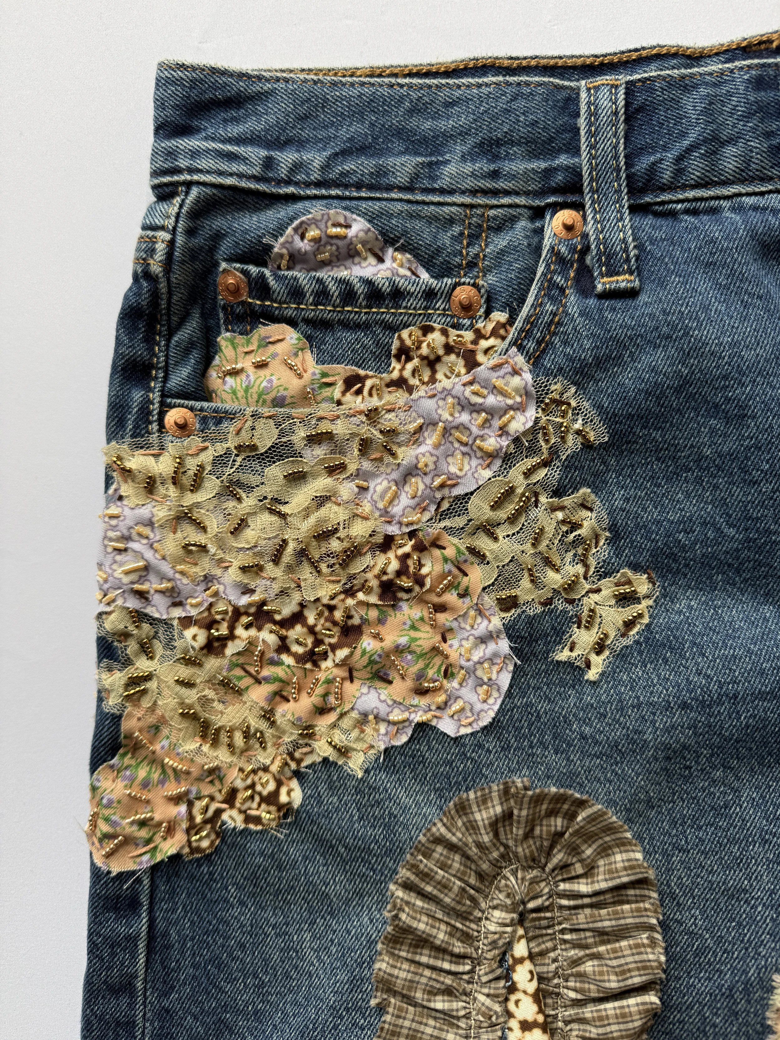 Anna Sui Resort 2027 Embellished Denim Skirt