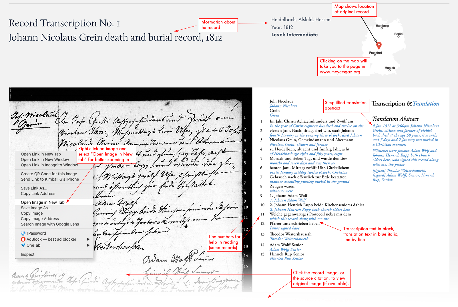 German transcription & translation Exercises — GENEALOGY PUZZLES SOLVED