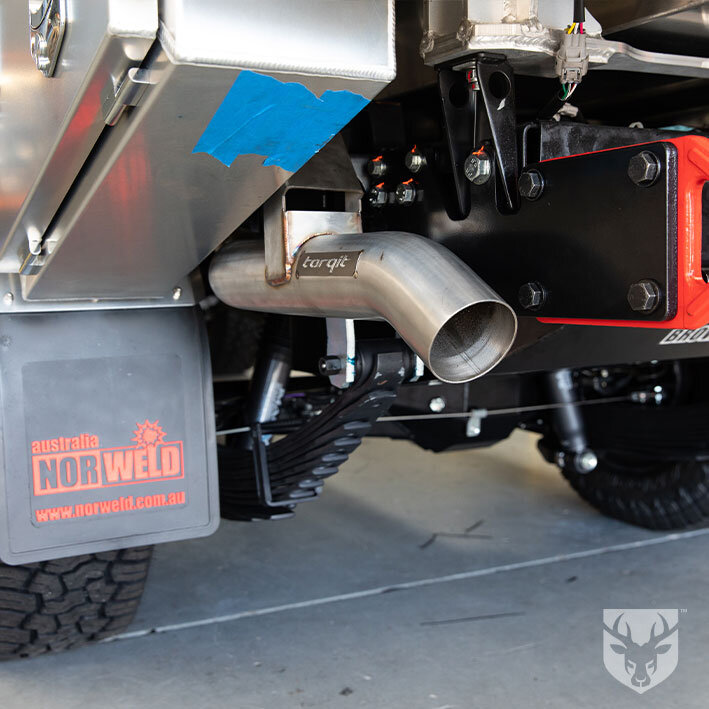 Aftermarket exhaust for 79 Series Toyota Landcruiser