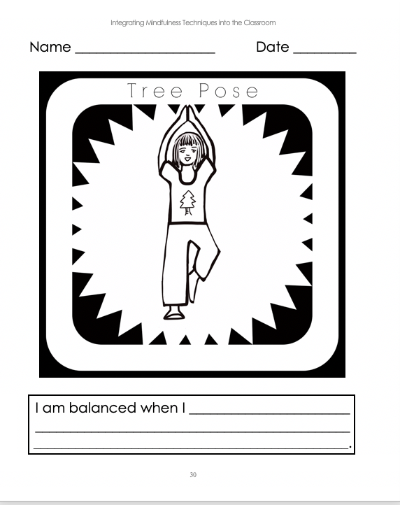 Coloring Page for Tree Pose