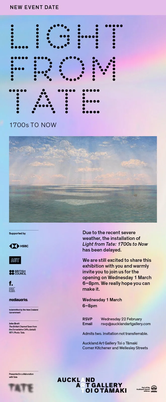 Invitation from Auckland Art Gallery Toi o Tāmaki 