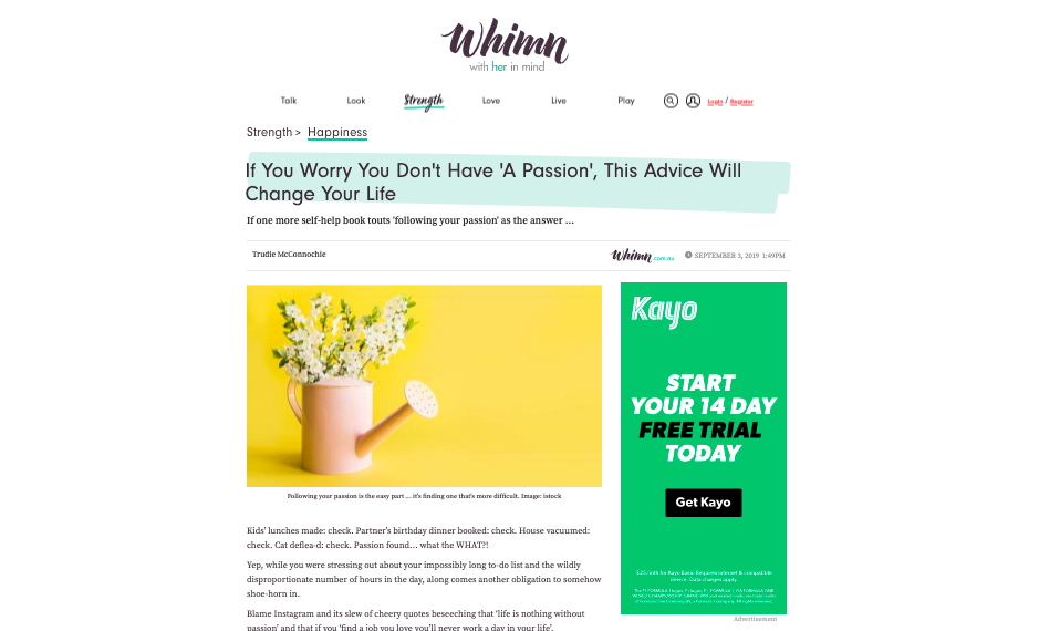 If you worry you don't have a 'passion', this advice will change your life