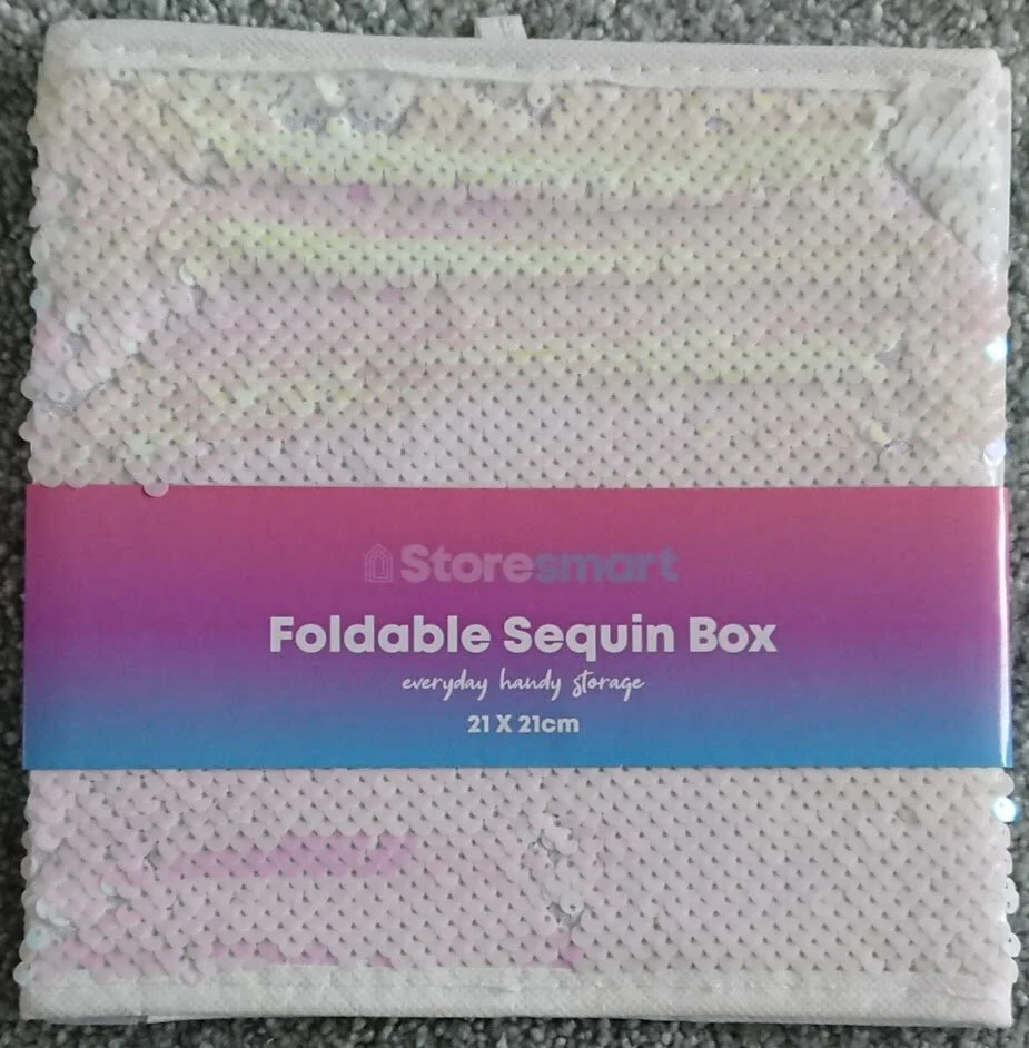 Foldable Sequin Storage Box - White.JPG