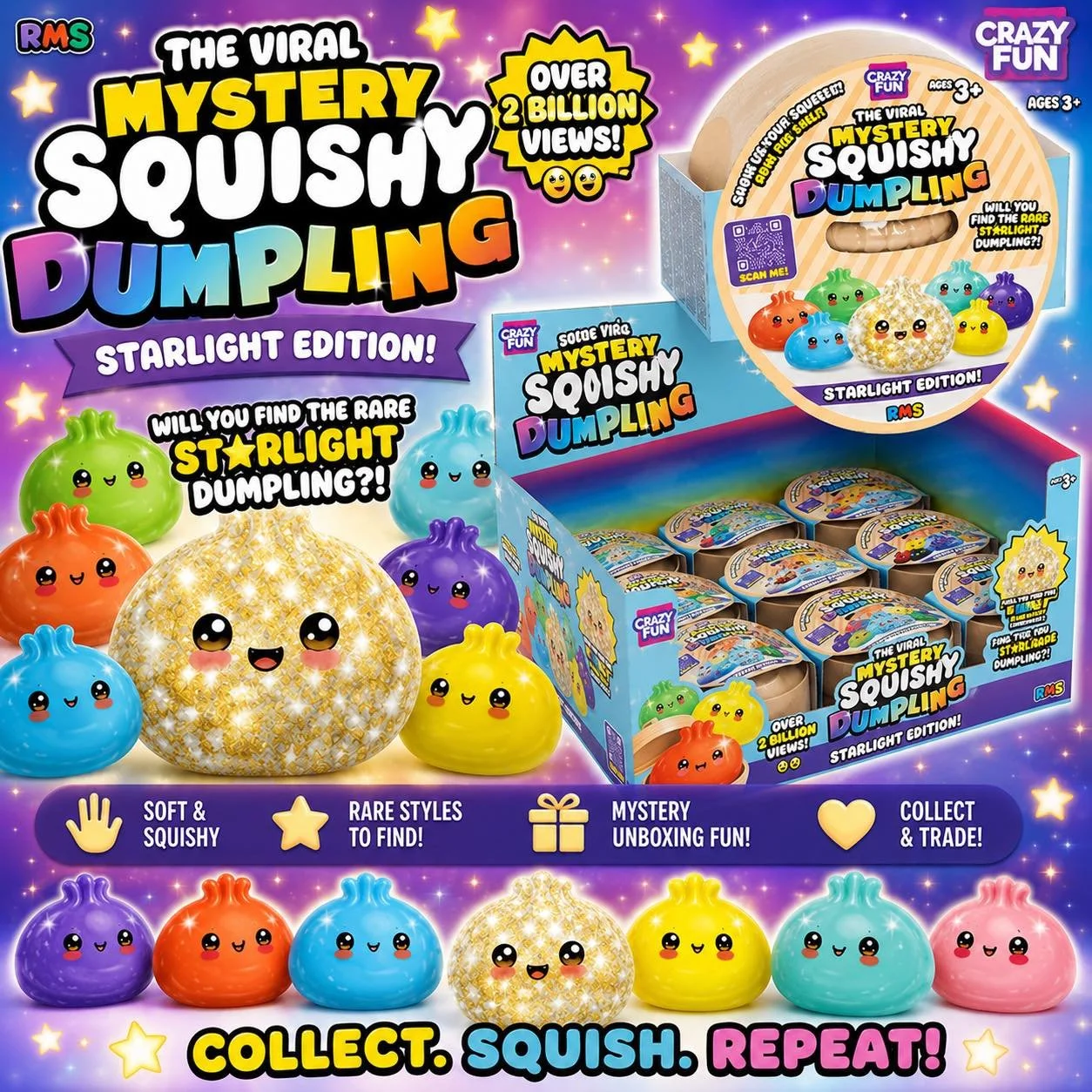 Mystery Squishy Dumpling Starlight Edition 8.5cm