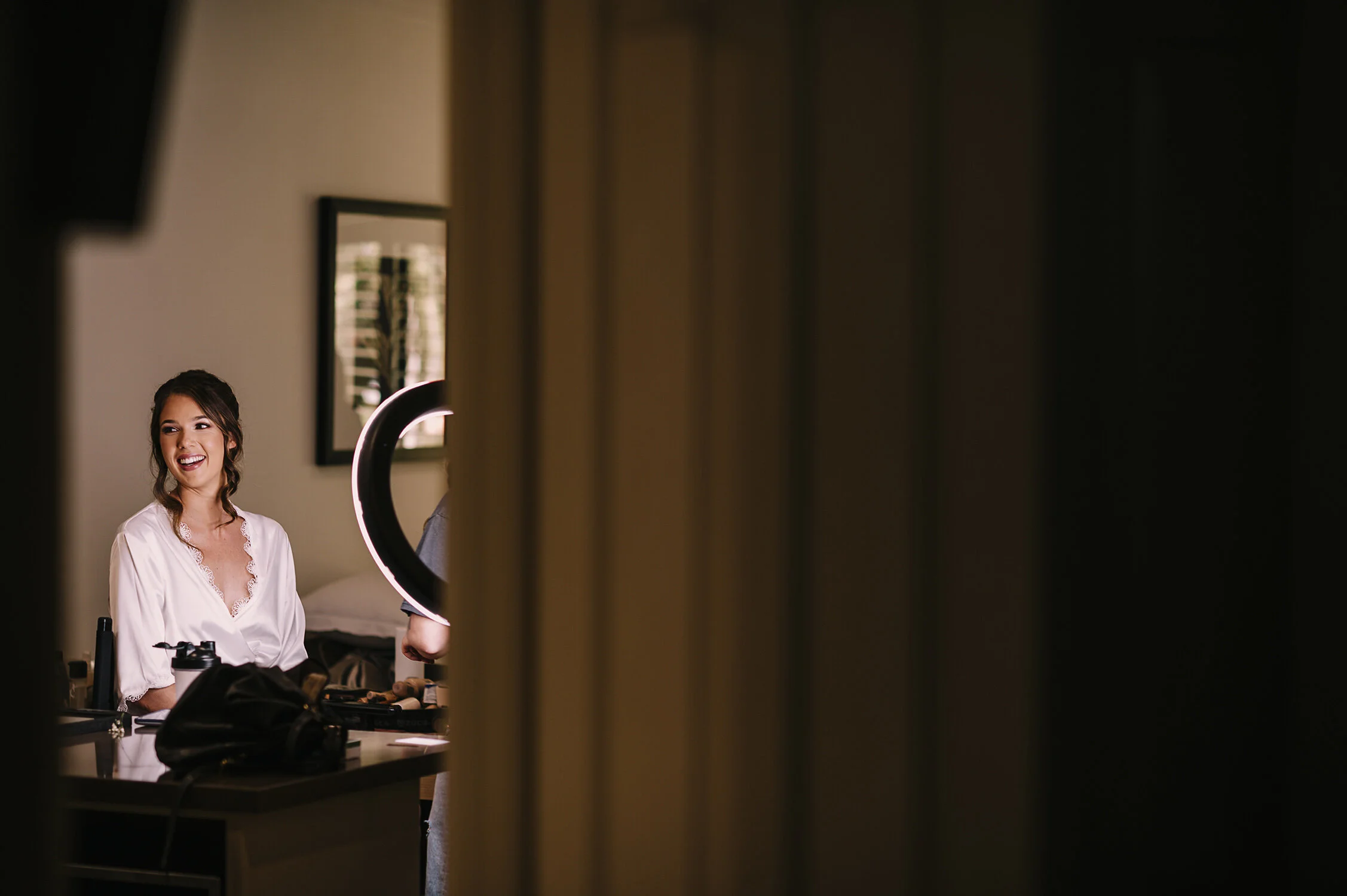 bride in room at Ramada