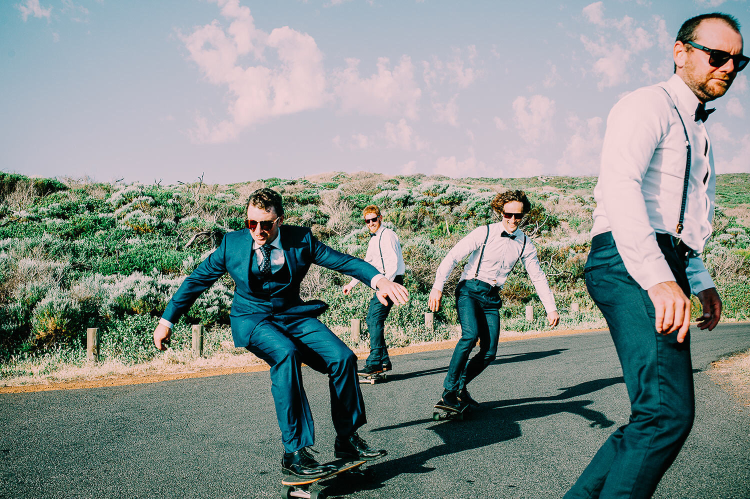 Skateboarding groomsmen at Fremantle Wedding.jpg