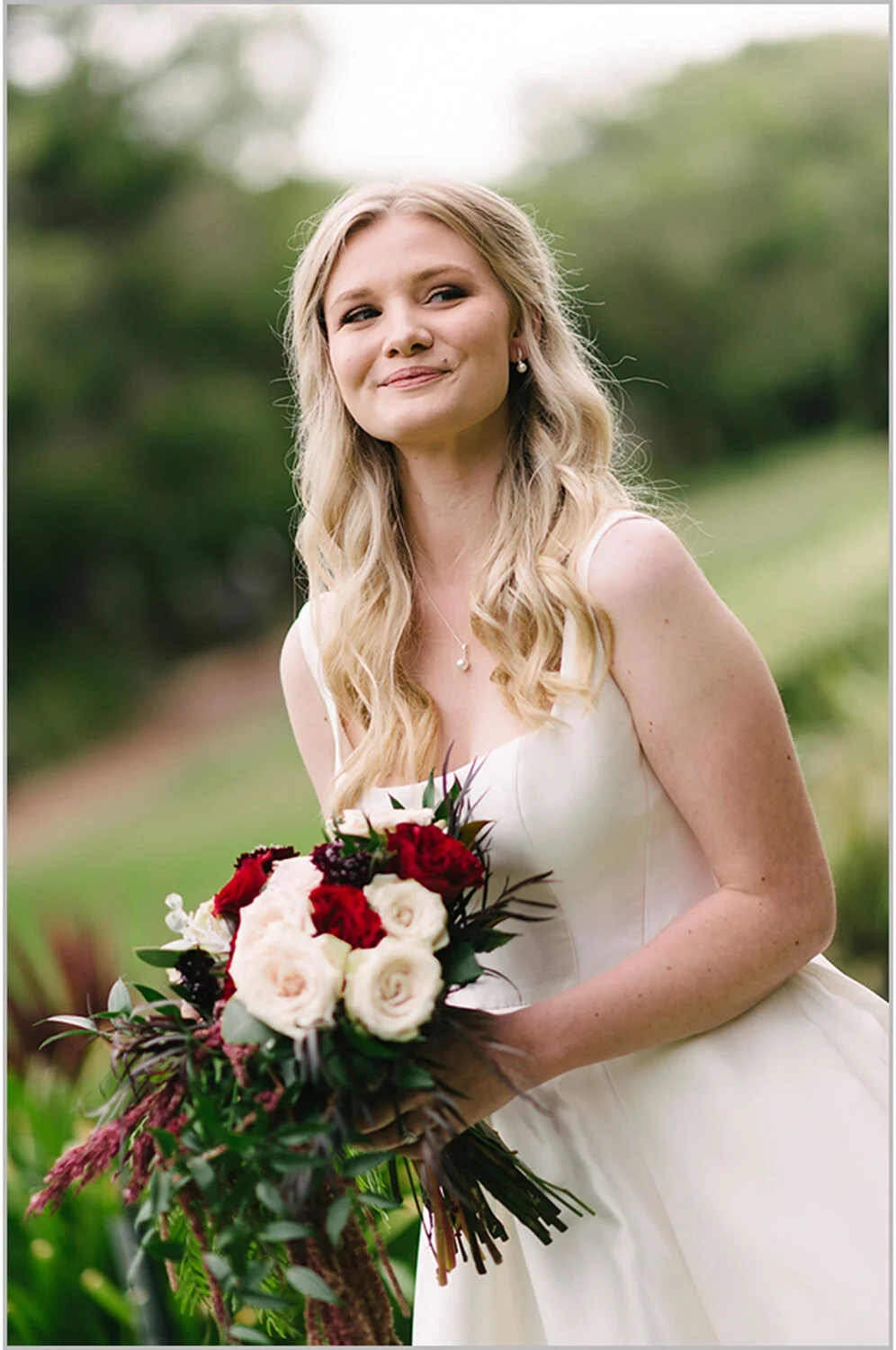 excited bride eloping.