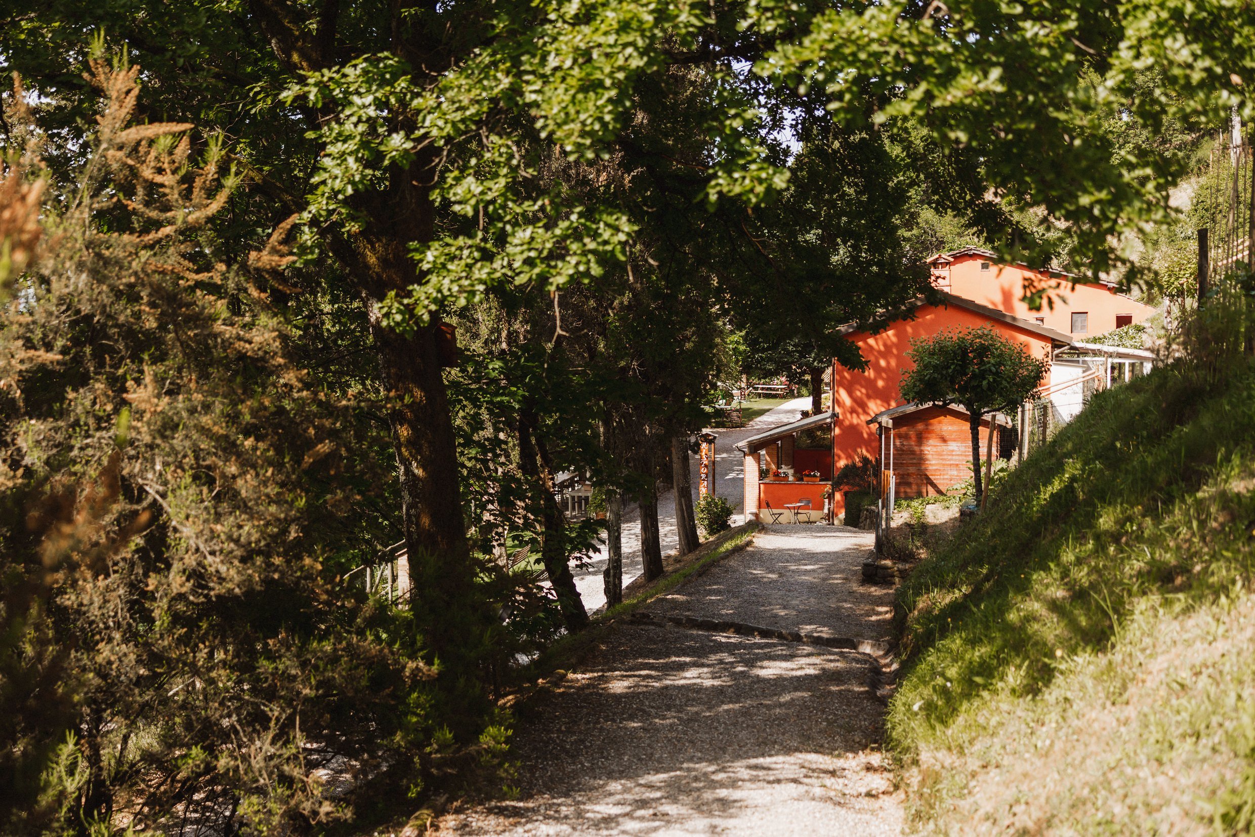 exterior view of house and trees in bagni di lucca in tuscany before italian destination wedding