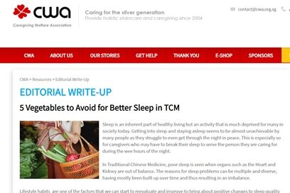 Caregiving Welfare Association: Five Vegetables to Avoid for Better Sleep in TCM