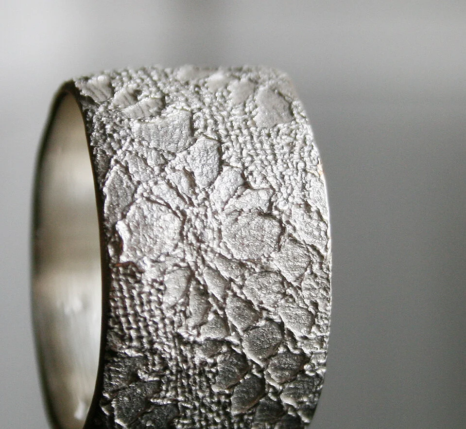 White Lacey (No. 17)  Sterling Silver Lace Ring - Made to Order in Your Size