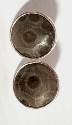 Petoskey Stone Cuff Links - Sterling Silver