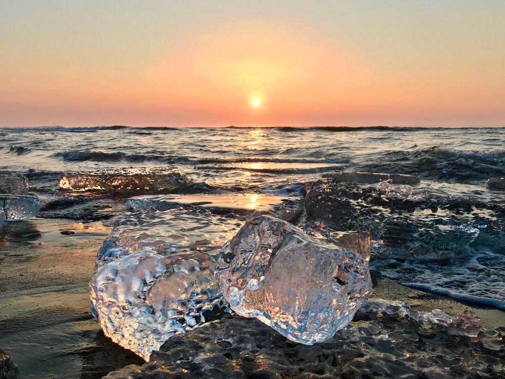 Magical Jewelry Ice on a Winter Beach in Hokkaido