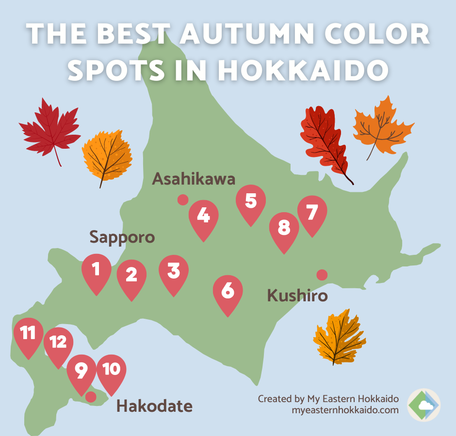 Hokkaido autumn colors map