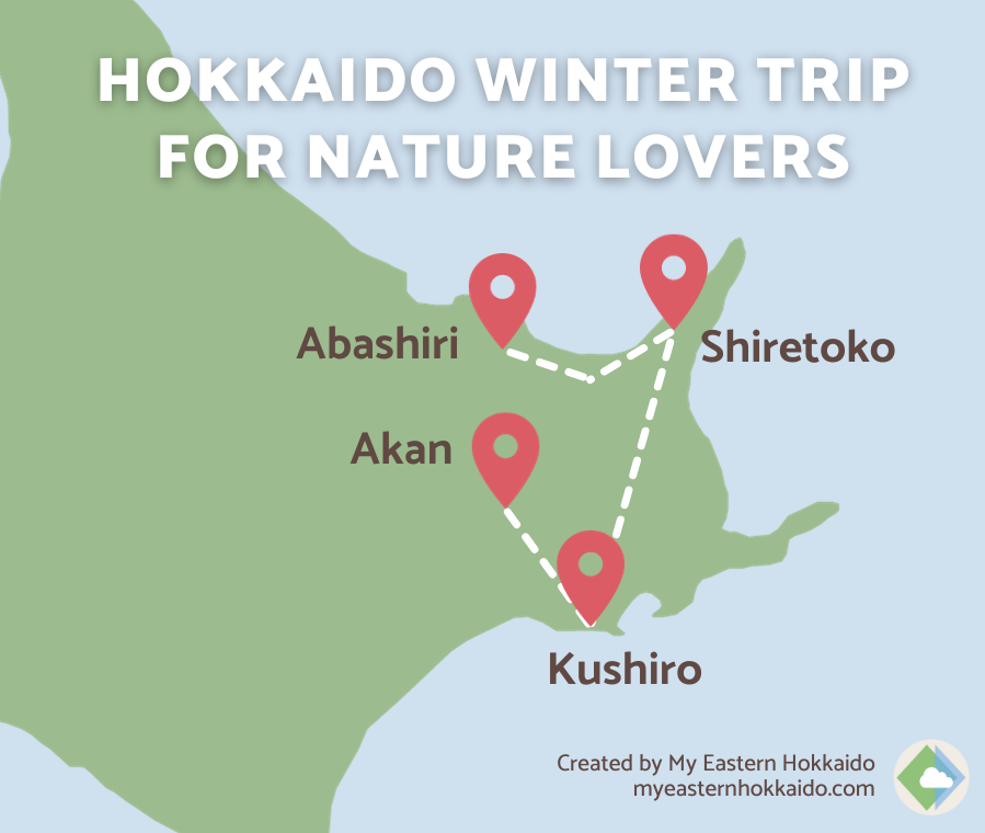 Hokkaido winter itinerary map