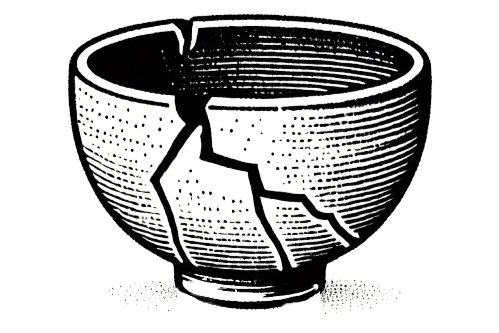 Trauma therapy icon - kintsugi bowl representing healing and repair
