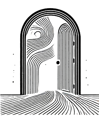Psychedelic integration therapy icon - threshold doorway