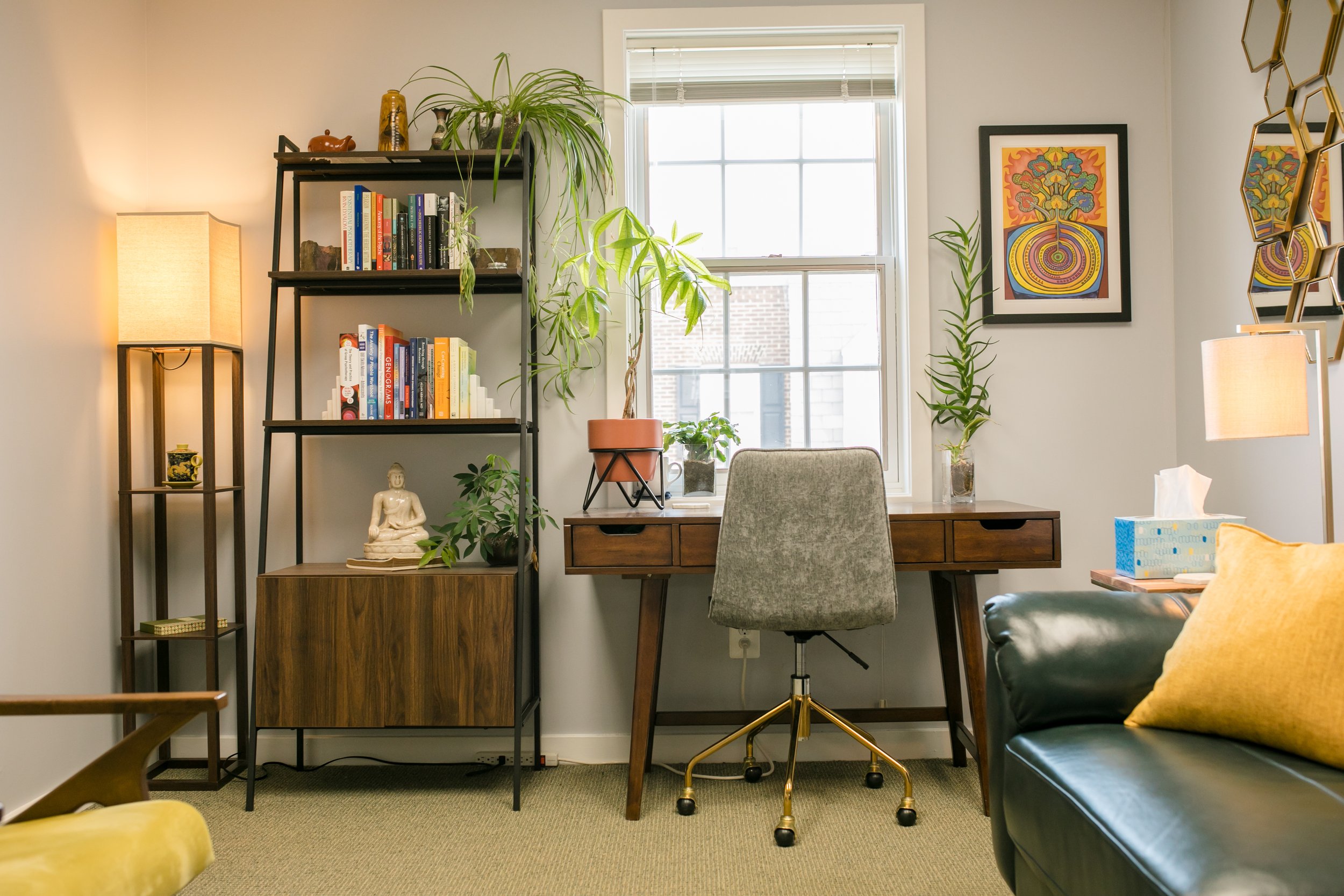 Therapy office interior at Brian Jacobs counseling practice in McLean VA