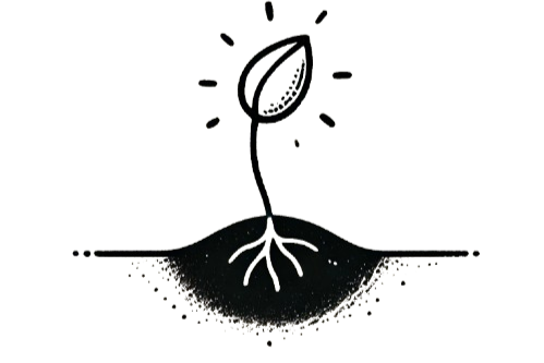 Depression therapy icon - seed sprouting representing growth