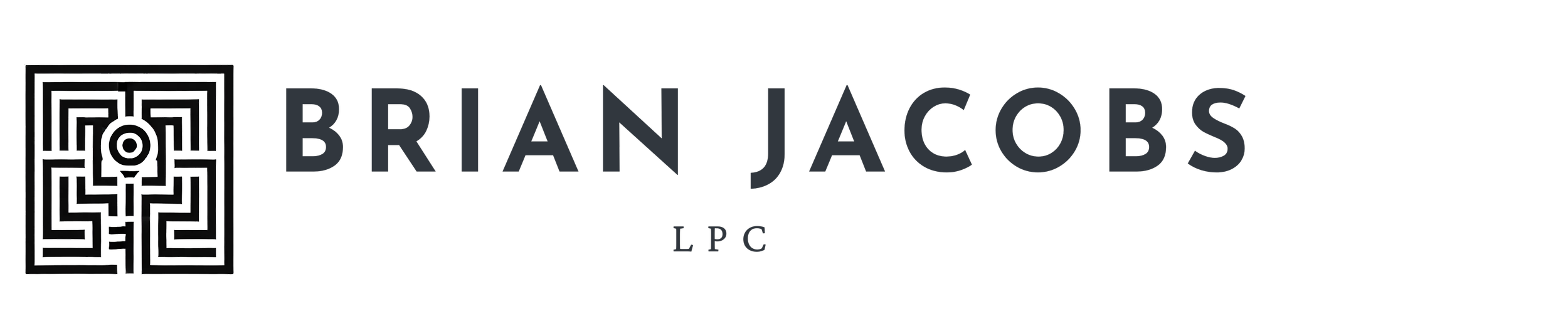 Brian Jacobs LPC logo - labyrinth with key