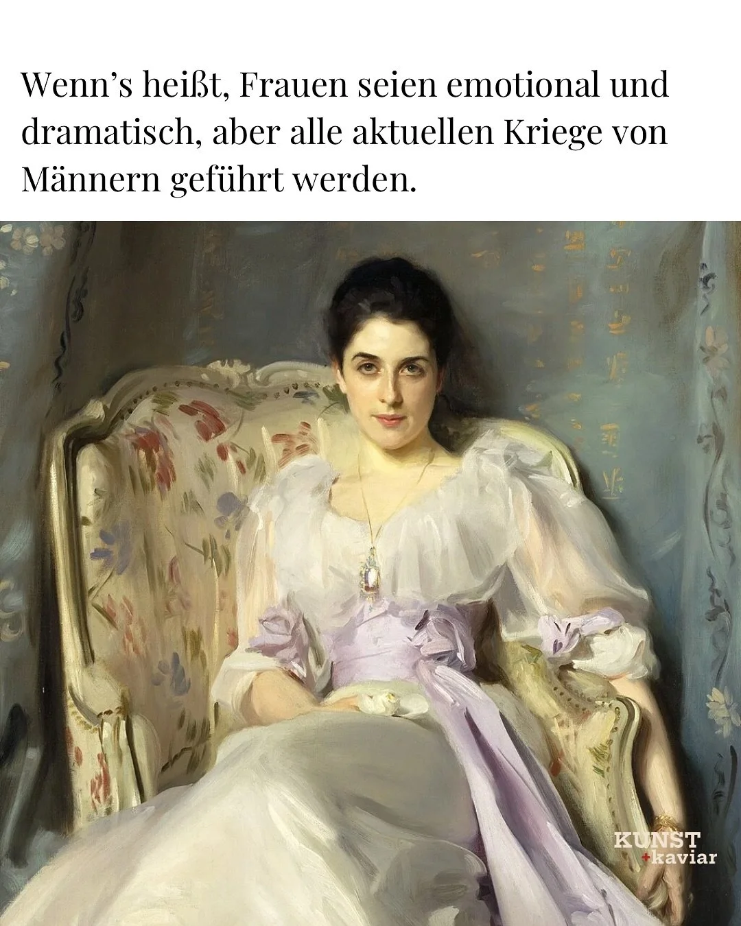 Warum gelten Frauen eigentlich als die Emotionalen,  wenn die Geschichte voller m&auml;nnlicher Dramen, Kriege und Machtspiele ist? 🌩️
 Wer die Kunstgeschichte kennt, wei&szlig;: Die angeblich &bdquo;emotionalen&ldquo; Frauen waren in den Werken mei
