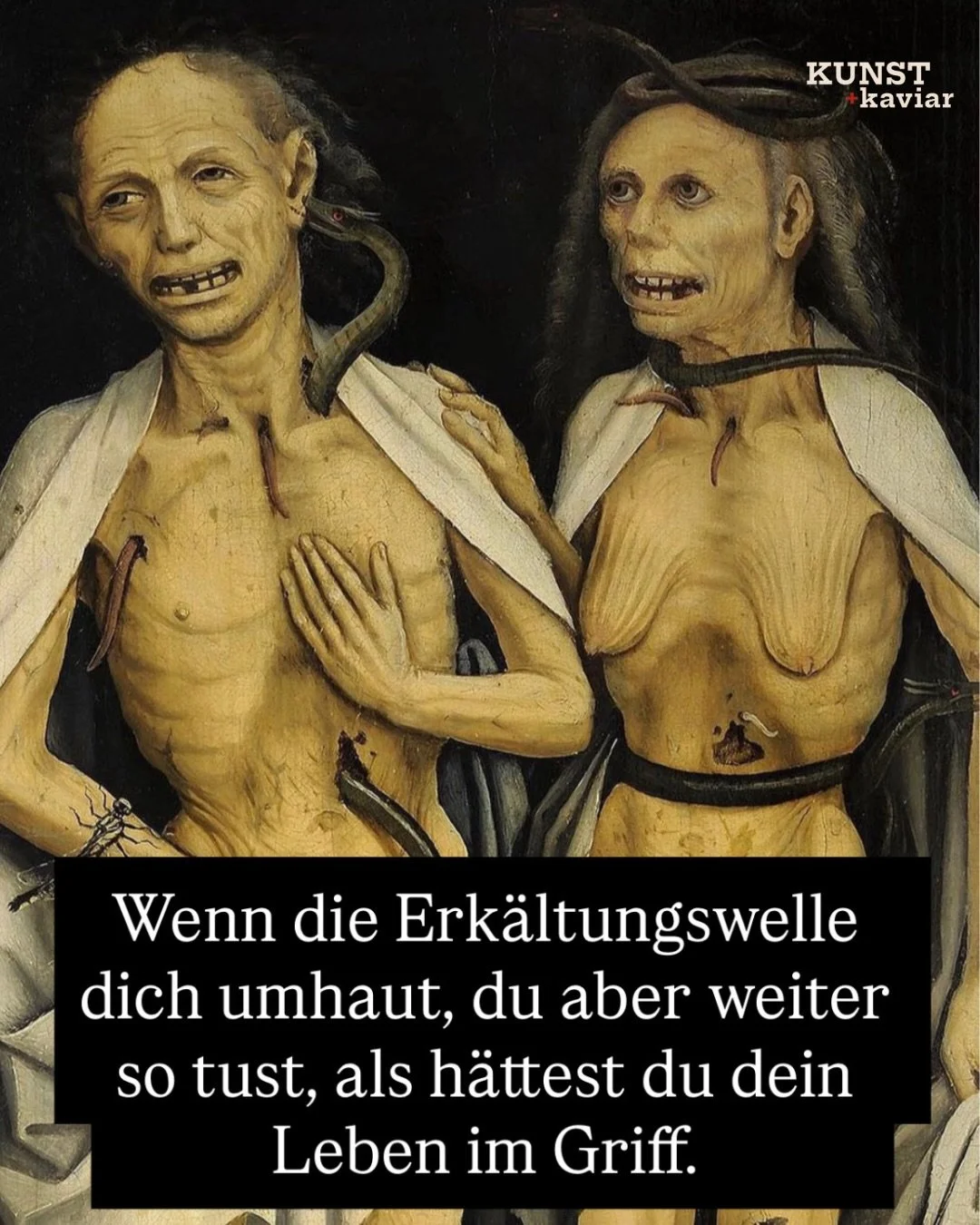 Freund:innen der Kunst, wir machen es kurz.

Nach der Preisverleihung hat es mich, Karina, komplett aus dem Leben gefaltet. Offenbar passiert genau das, wenn man K&ouml;rper und Psyche zu lange &uuml;ber jede Grenze tr&auml;gt.

Langsam geht es berga