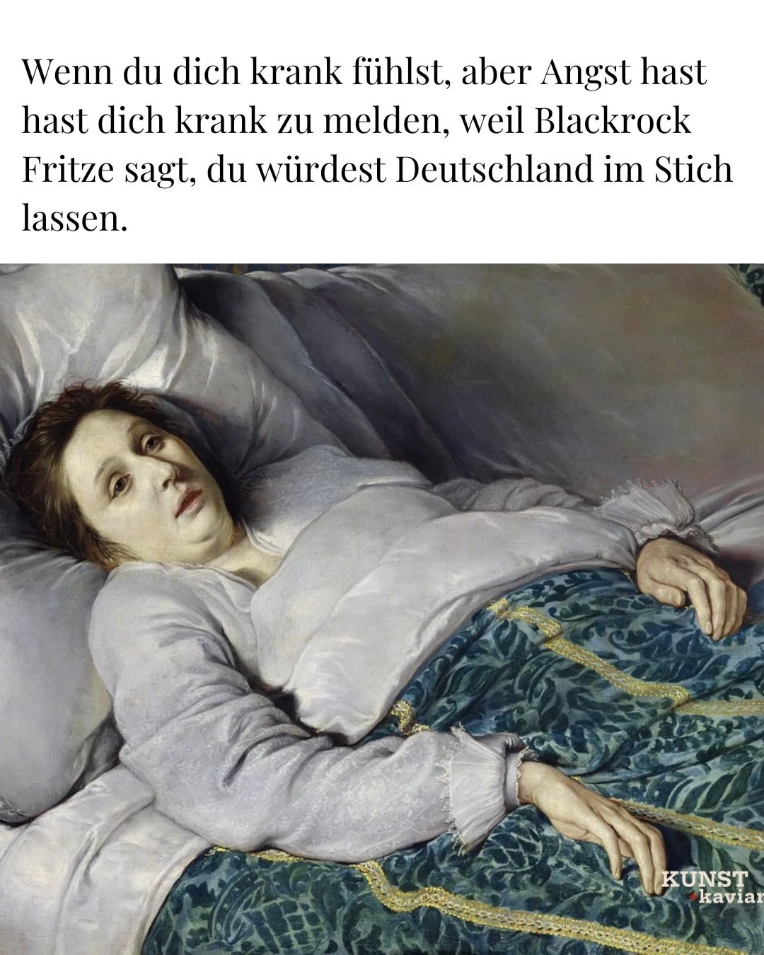 Freund:innen der Kunst, wann genau ist eigentlich der Moment gekommen, in dem Ersch&ouml;pfung als pers&ouml;nliches Versagen gilt  und nicht als Zeichen eines &uuml;berlasteten Systems?

Friedrich Merz sagt, Deutschland melde sich zu oft krank. Wir 