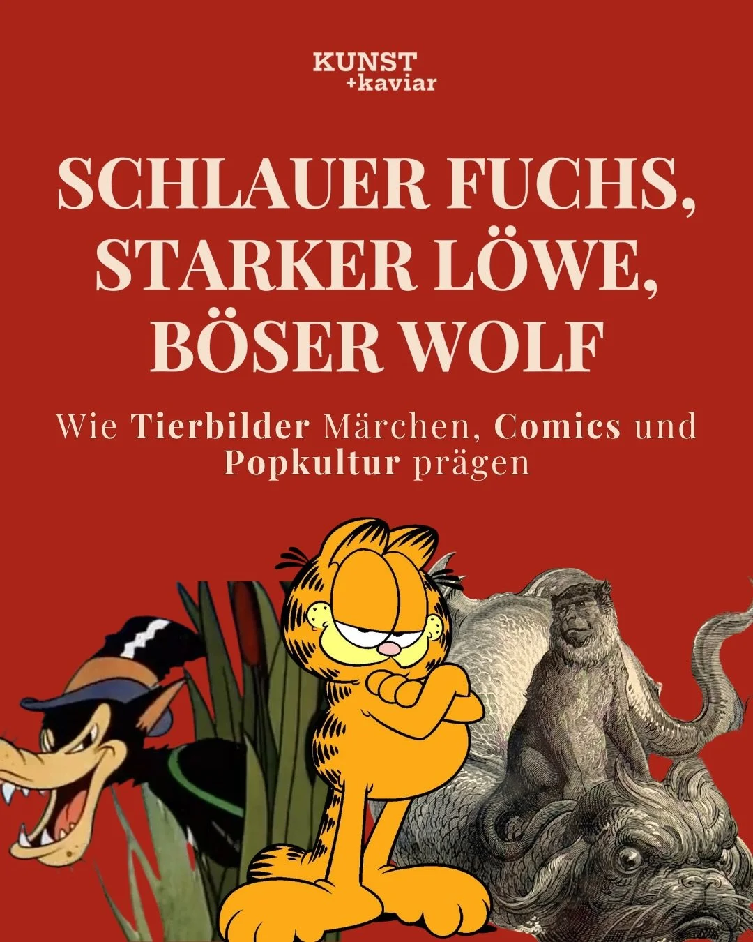 (Werbung/Anzeige)

Freund:innen der Kunst,
Wenn Ihr ein Tier w&auml;rt, welches w&auml;rt Ihr dann und warum?🐸🐣🐇

Tiere geh&ouml;ren zu den &auml;ltesten erz&auml;hlerischen Figuren der Menschheitsgeschichte. Lange bevor der Mensch sich selbst ins
