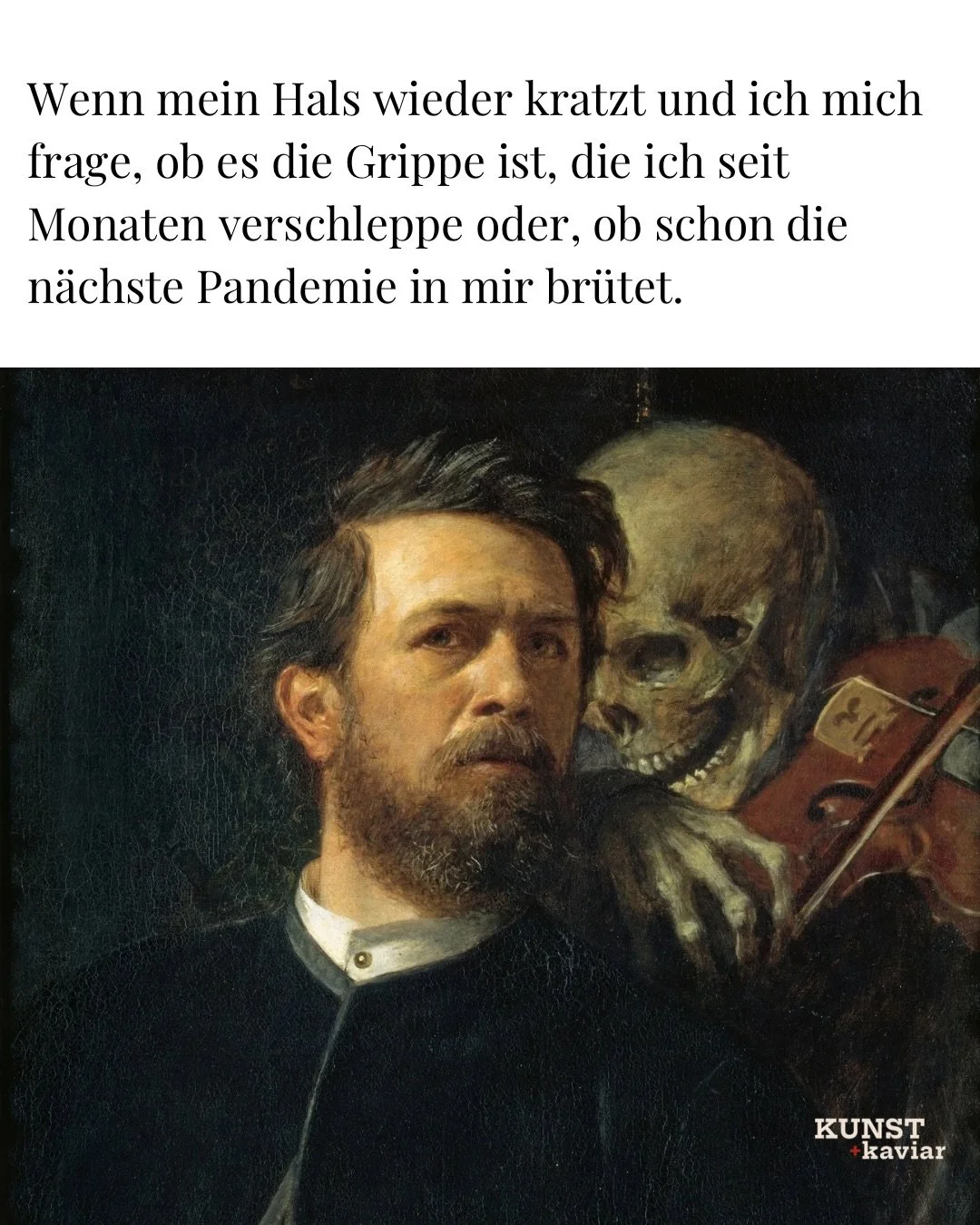 Freund:innen der Kunst, was sollen wir Euch noch sagen?

Wir wissen mittlerweile selbst nicht mehr, ob es wieder oder immer noch im Hals kratzt. Der HNO begr&uuml;&szlig;t uns nach so viel gemeinsamer Zeit inzwischen fast beim Vornamen, w&auml;hrend 